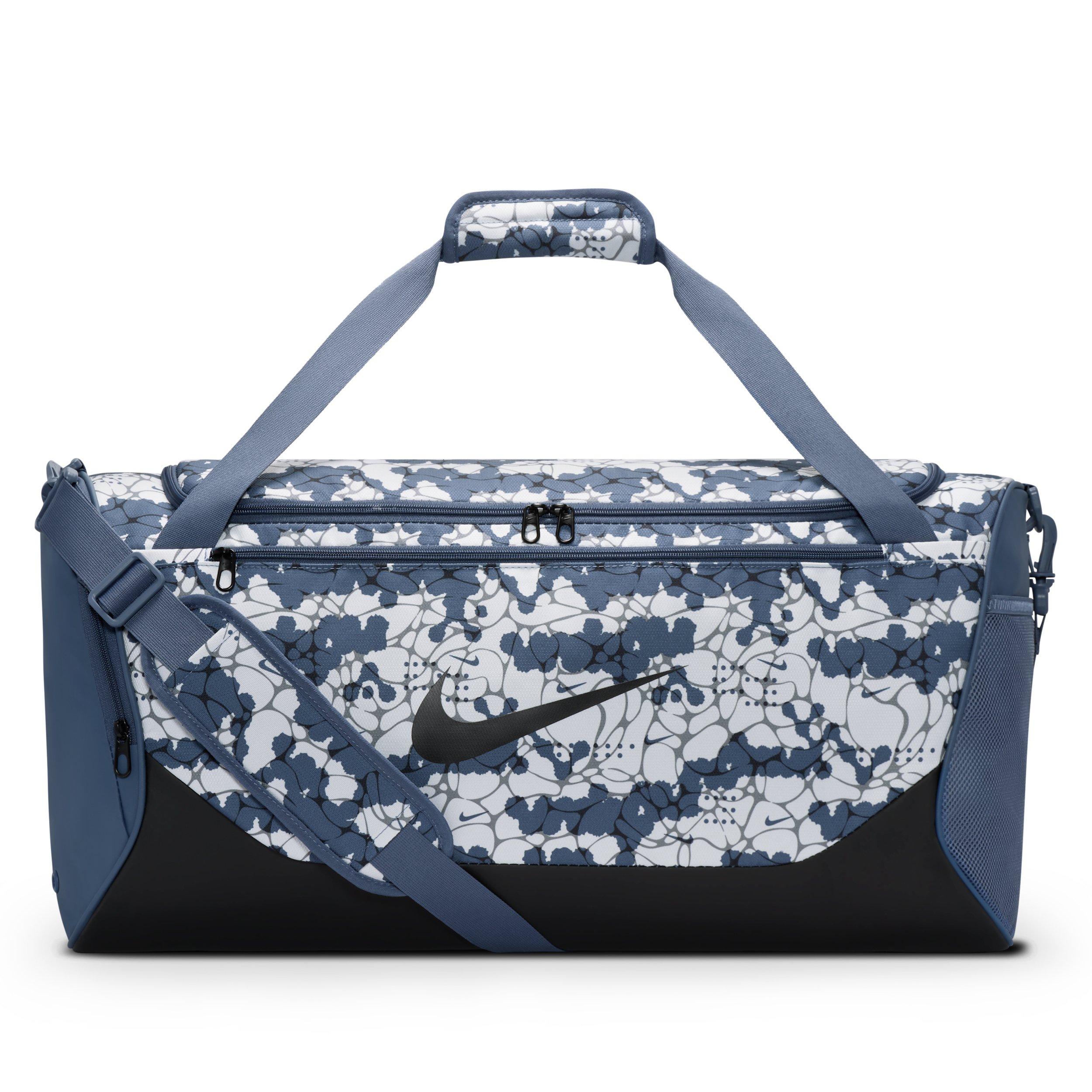 Nike Brasilia Medium All Over Print Training Diffused Blue/Black/Black Duffel Bag