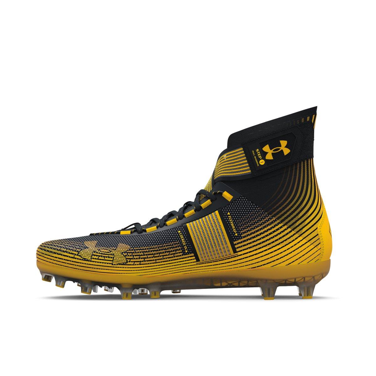 Under Armour Highlight MC "Black/Steeltown Gold" Men's Football Cleat - BLACK/GOLD Thumbnail View 2