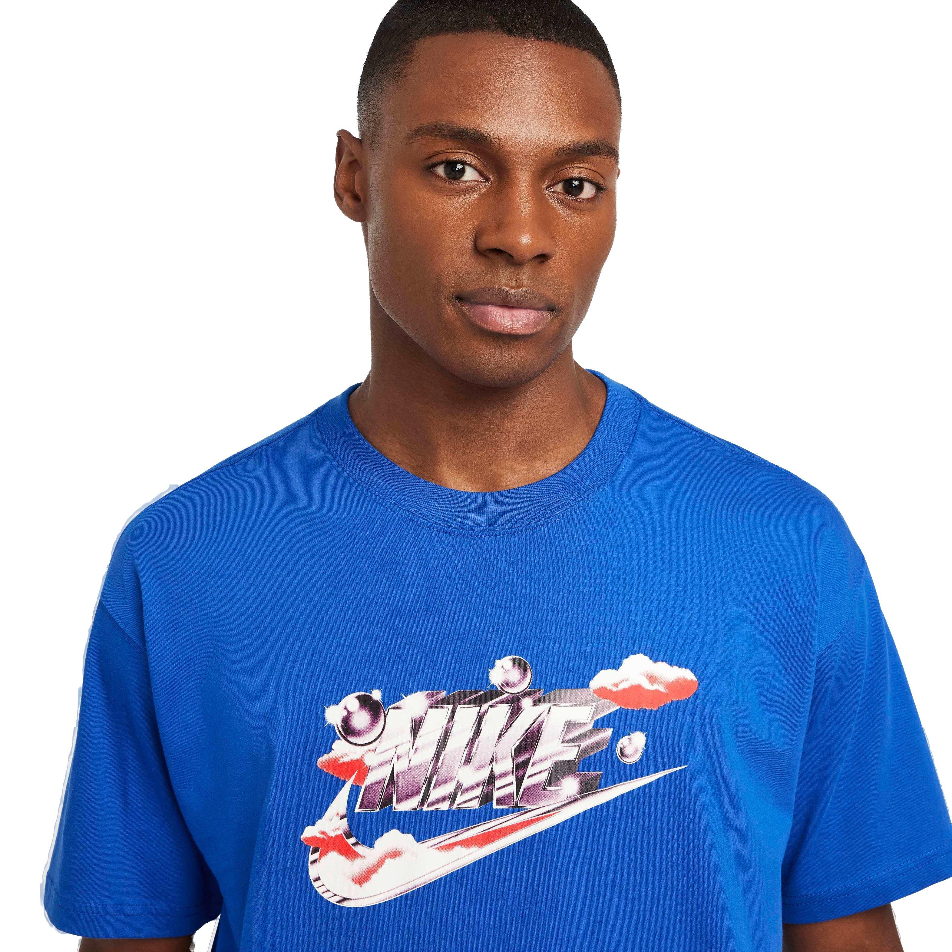Nike Men's Sportswear Max90 Clouds T-Shirt - ROYAL Thumbnail View 3