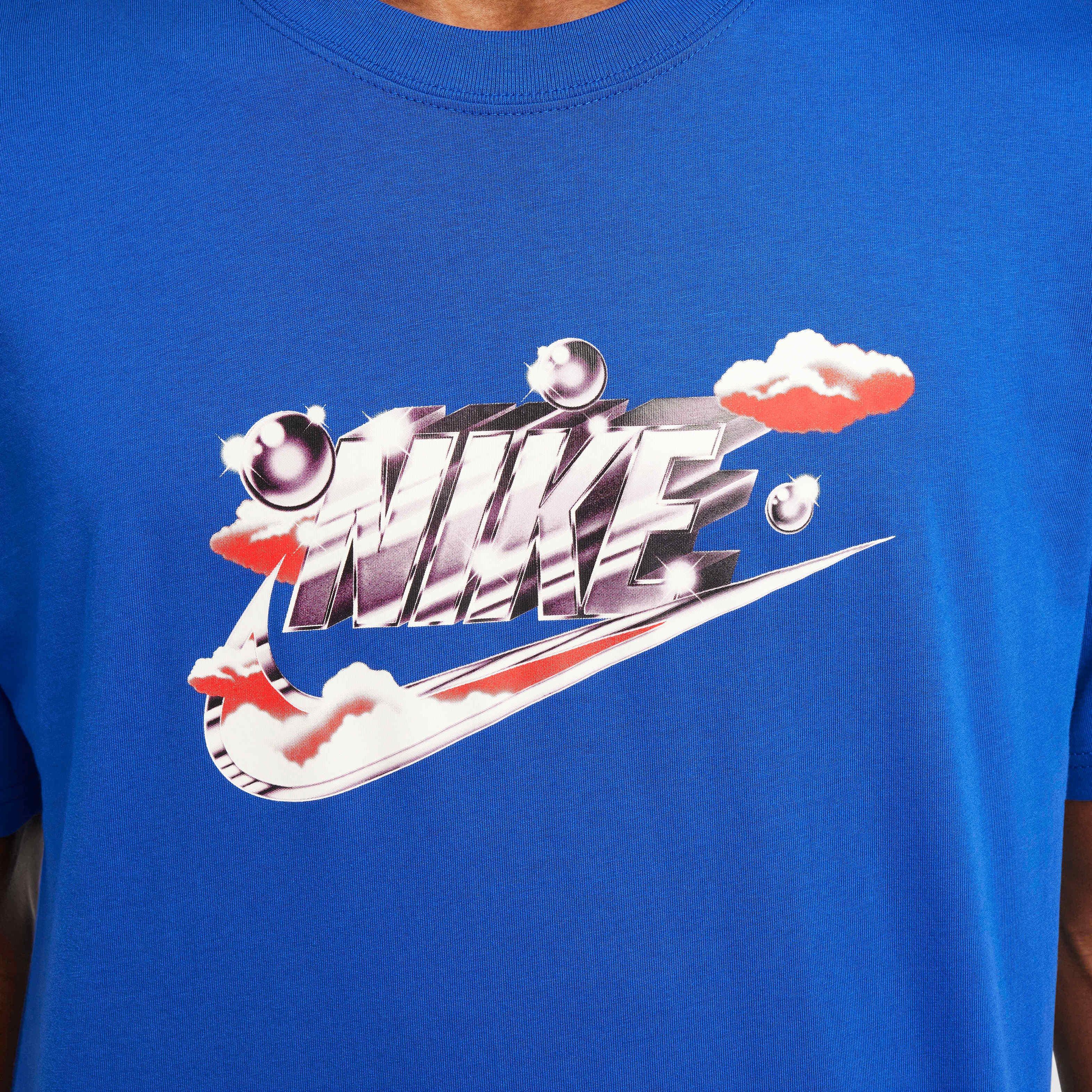 Nike Men's Sportswear Max90 Clouds T-Shirt - ROYAL Thumbnail View 4