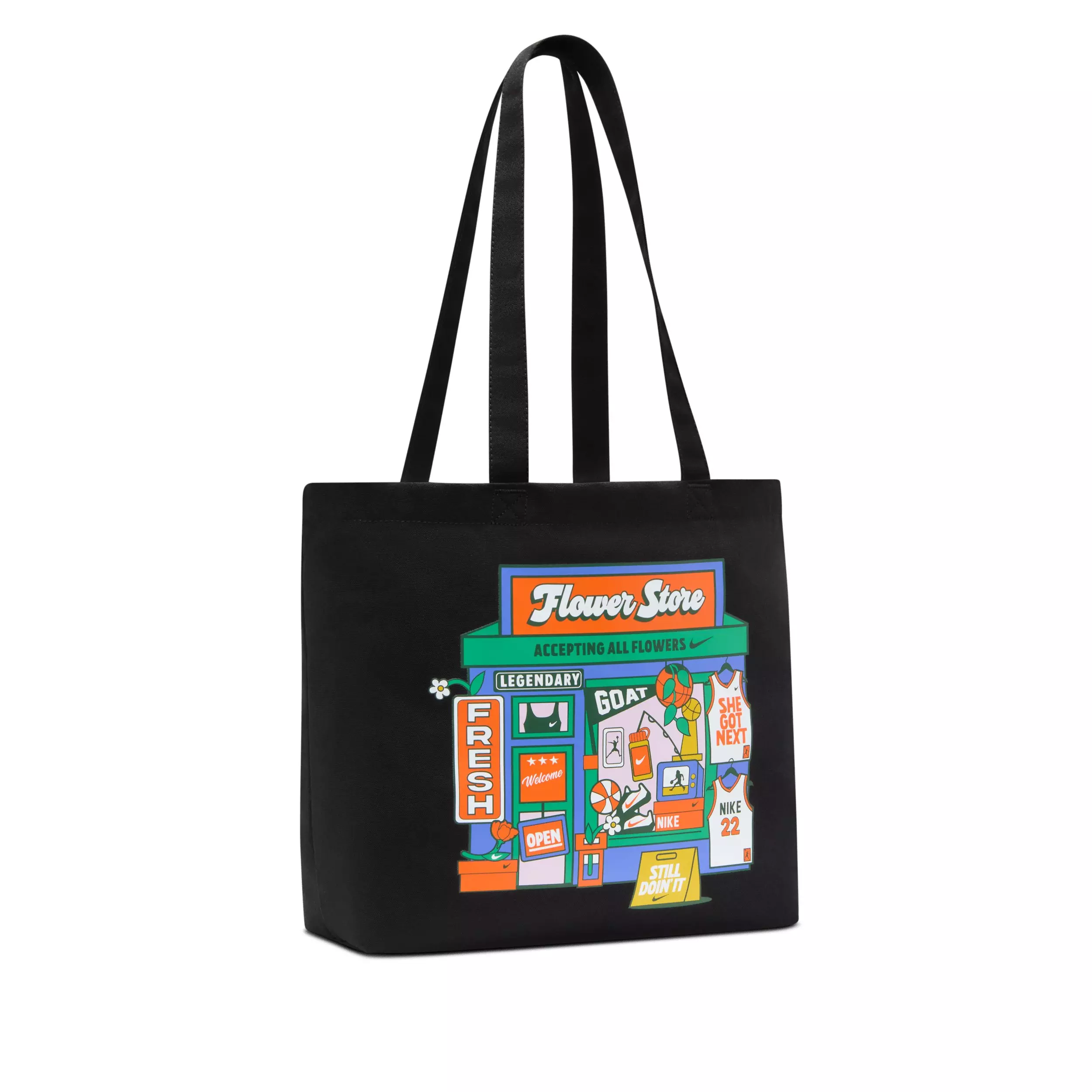 Nike Heritage Tee Graphic Tote - Black/Stadium Green/White - BLACK/GREEN/WHITE