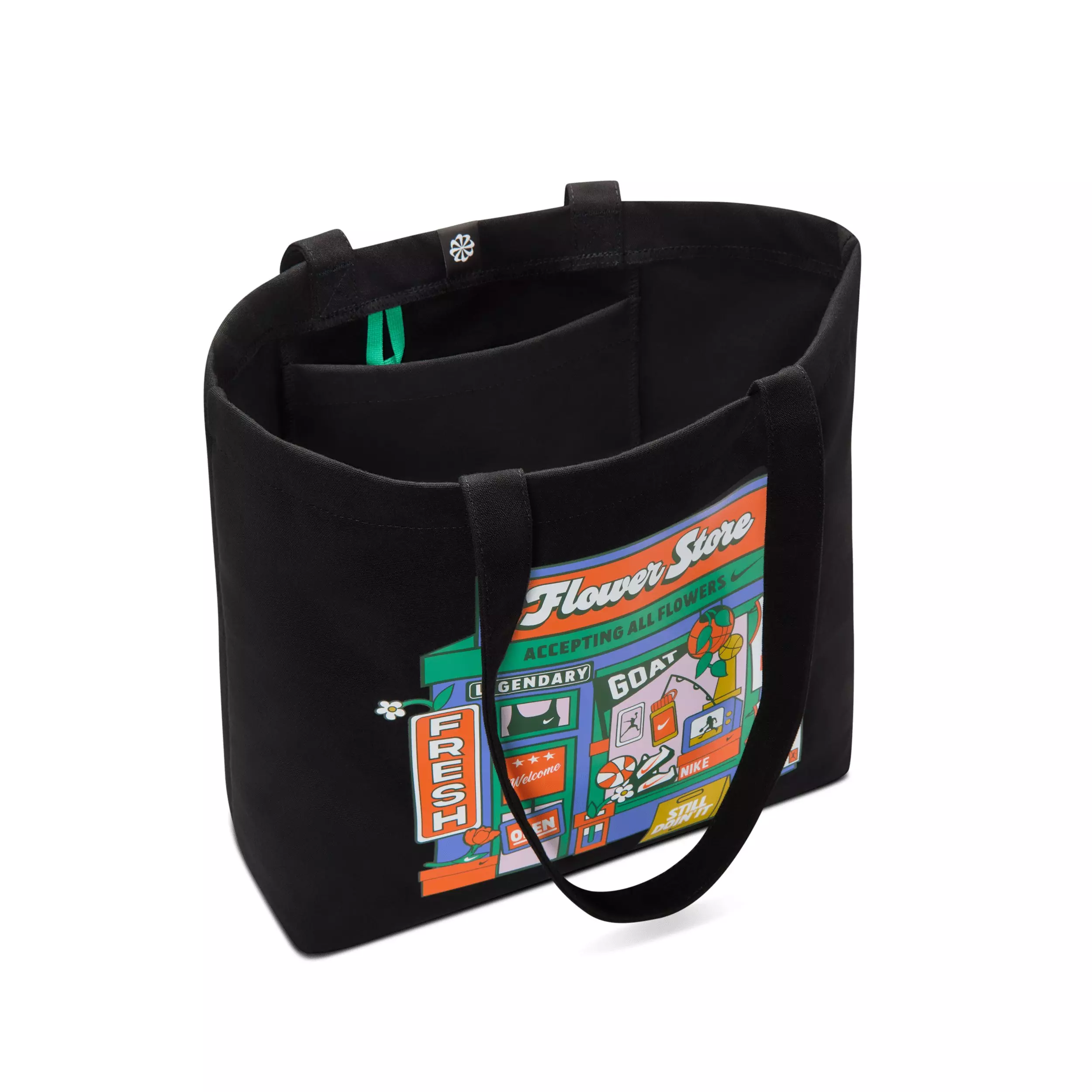 Nike Heritage Tee Graphic Tote - Black/Stadium Green/White - BLACK/GREEN/WHITE