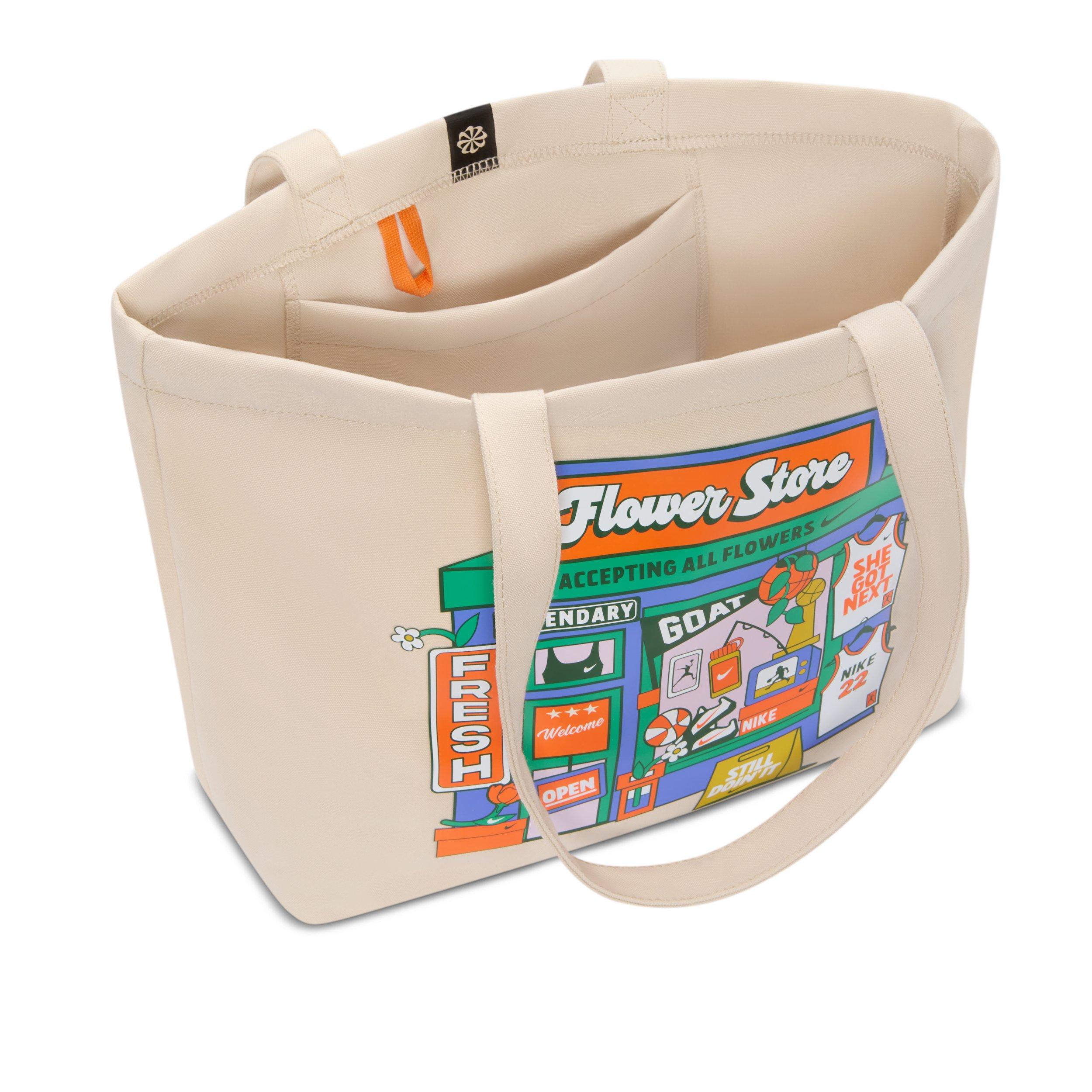 Nike Heritage Tee Graphic Tote - Oatmeal/Safety Orange/White - OATMEAL/ORANGE/WHITE Thumbnail View 4