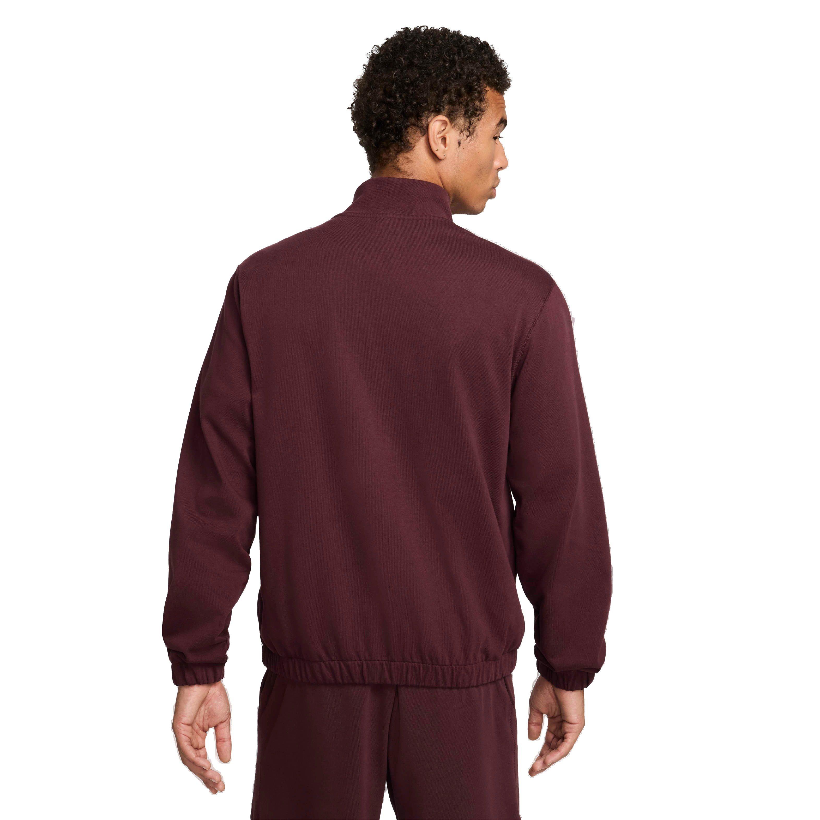 Nike Men's Club Knit Jacket - Maroon - MAROON Thumbnail View 2