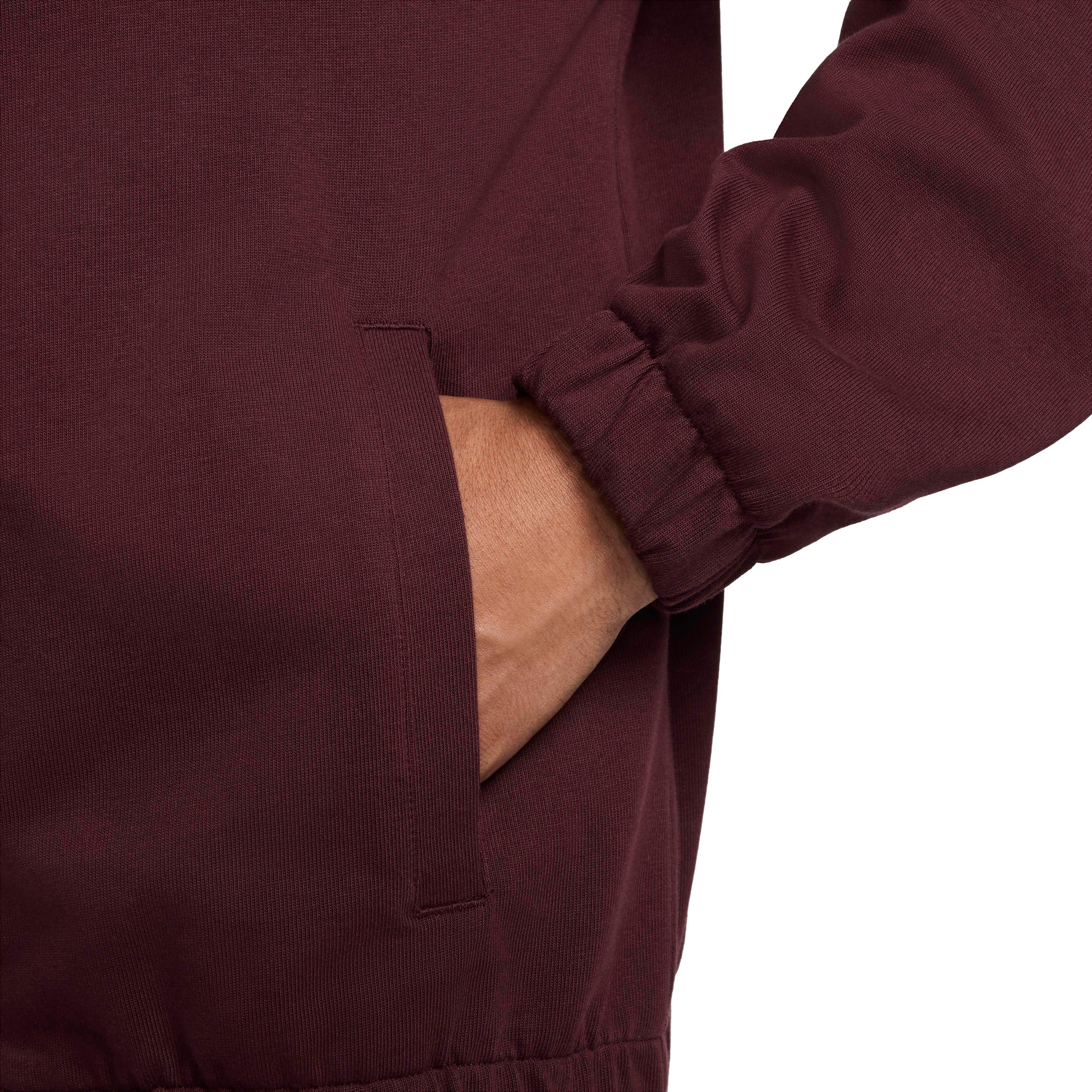 Nike Men's Club Knit Jacket - Maroon - MAROON Thumbnail View 6