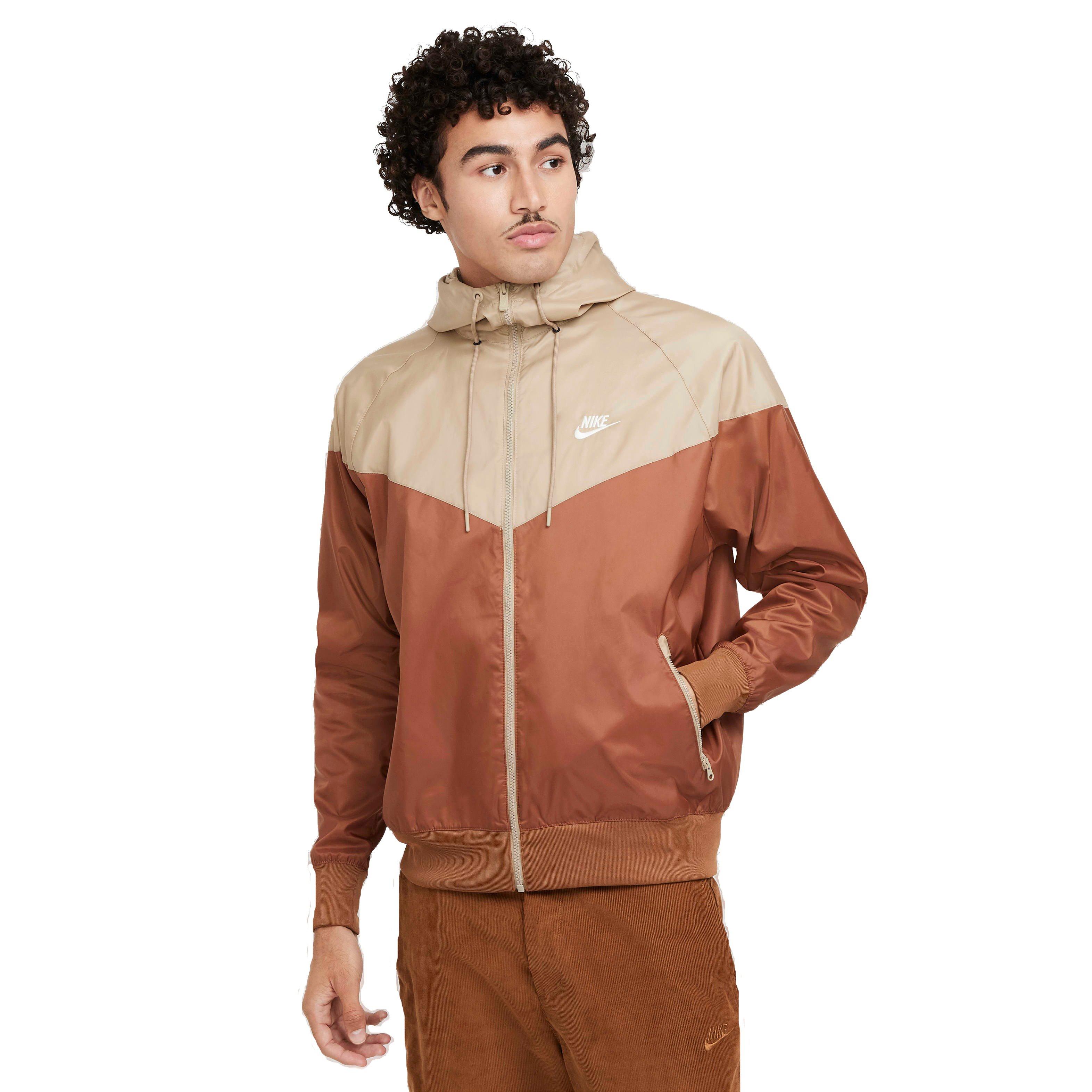 Nike Men's Sportswear Windrunner Hooded Jacket - LT BROWN Thumbnail View 1