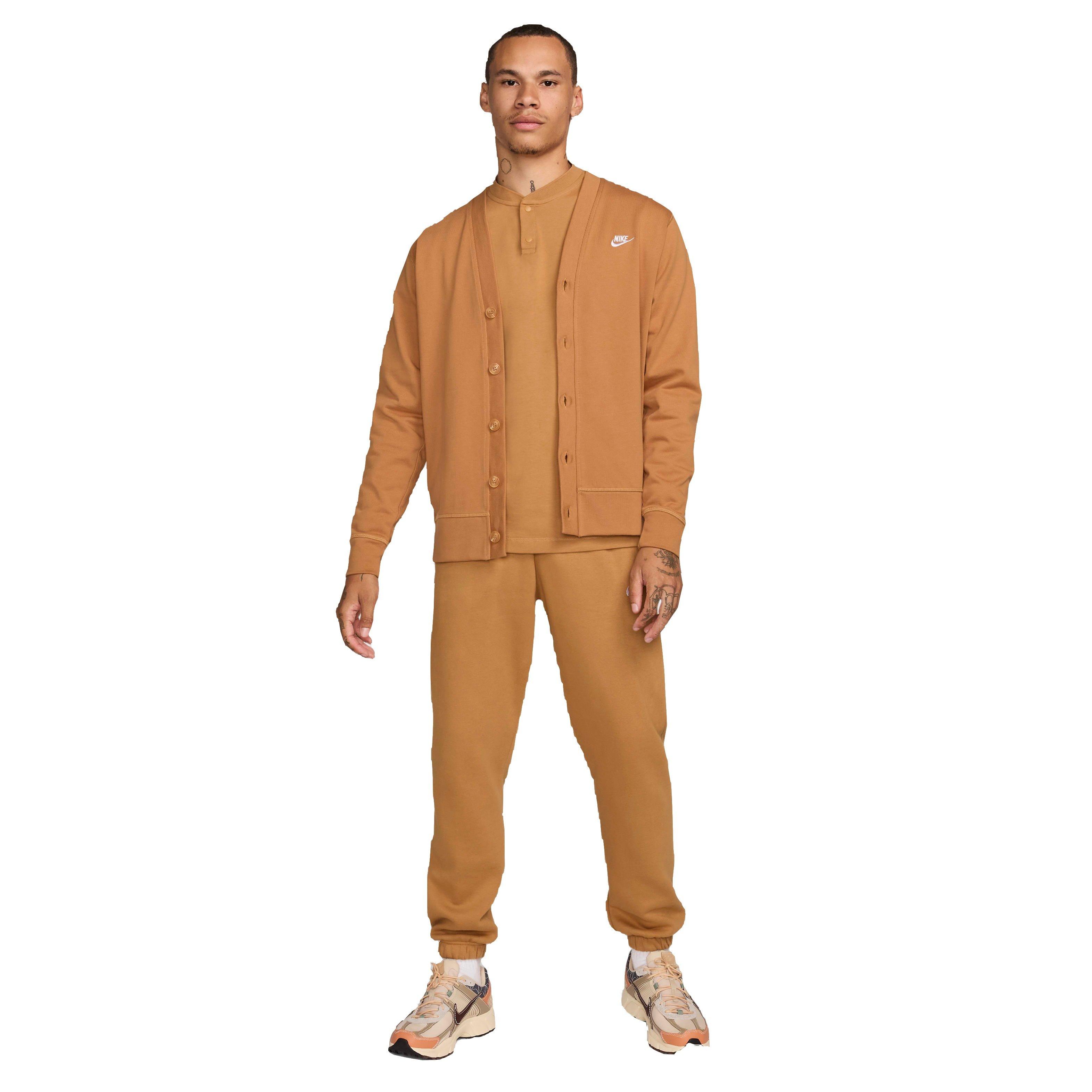 Nike Men's Club Knit Fairway Cardigan - Tan