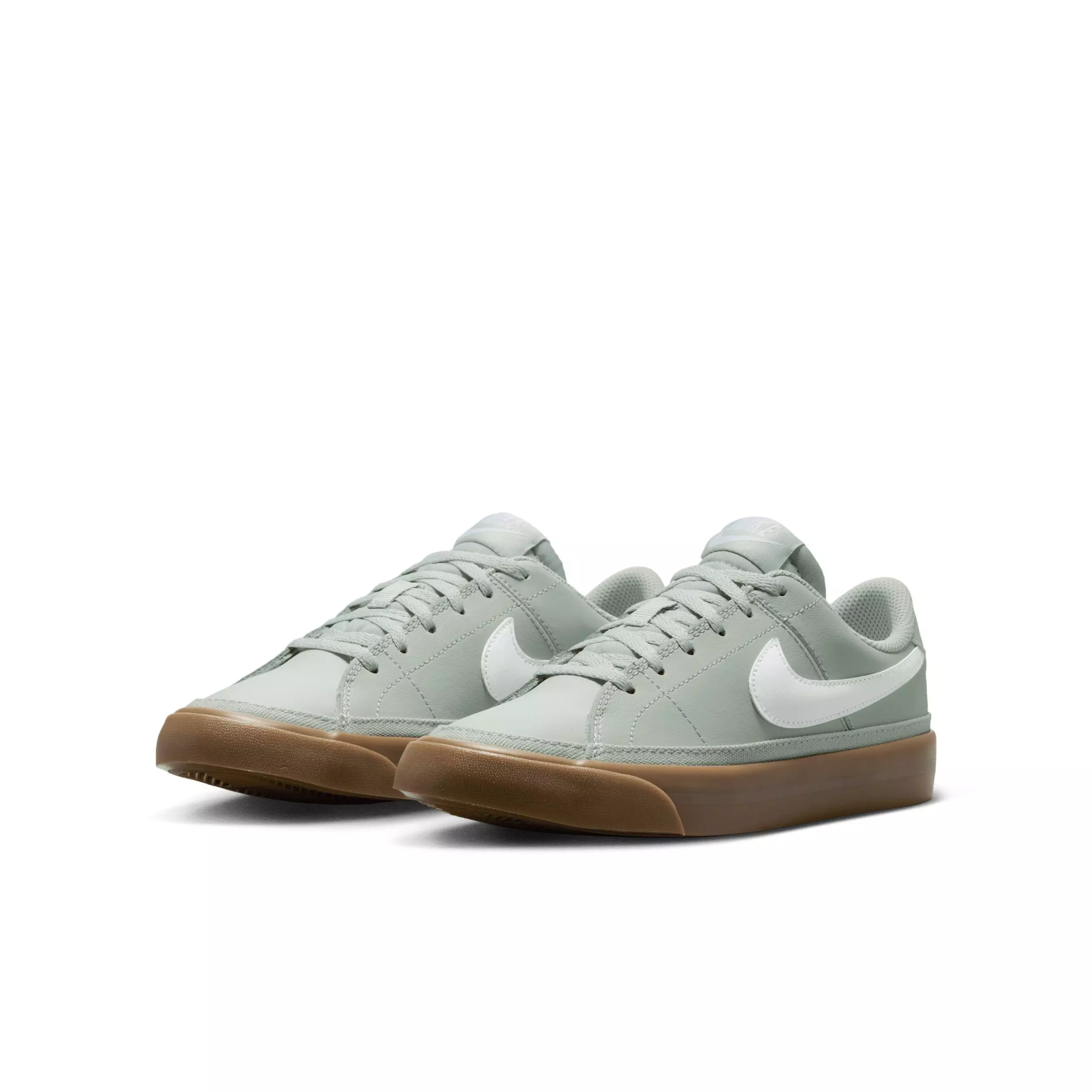 Nike Court Legacy "Light Silver/Gum Dark Brown/White" Grade School Boys' Shoe - LT SILVER/GUM DK BROWN/WHITE
