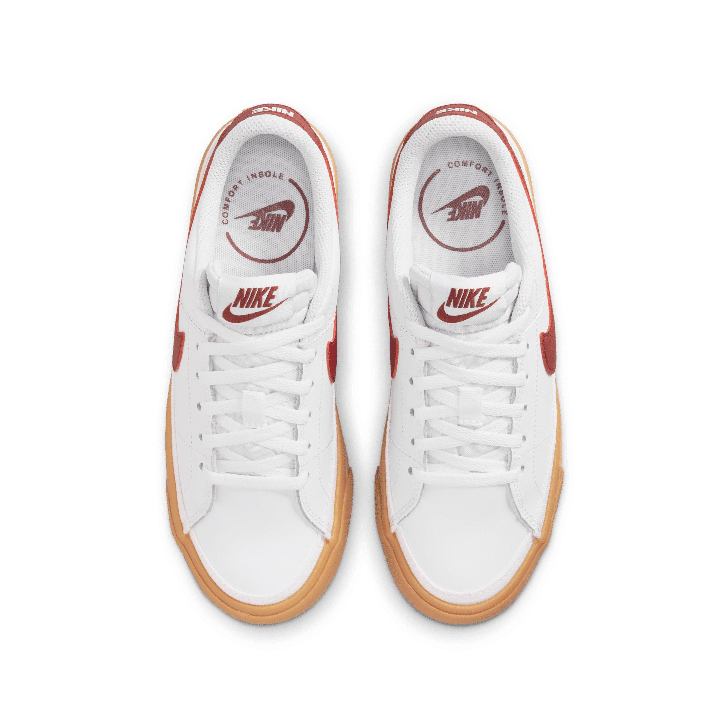Nike Court Legacy Grade School Boys' "White/Gum Yellow/Team Red" Shoe