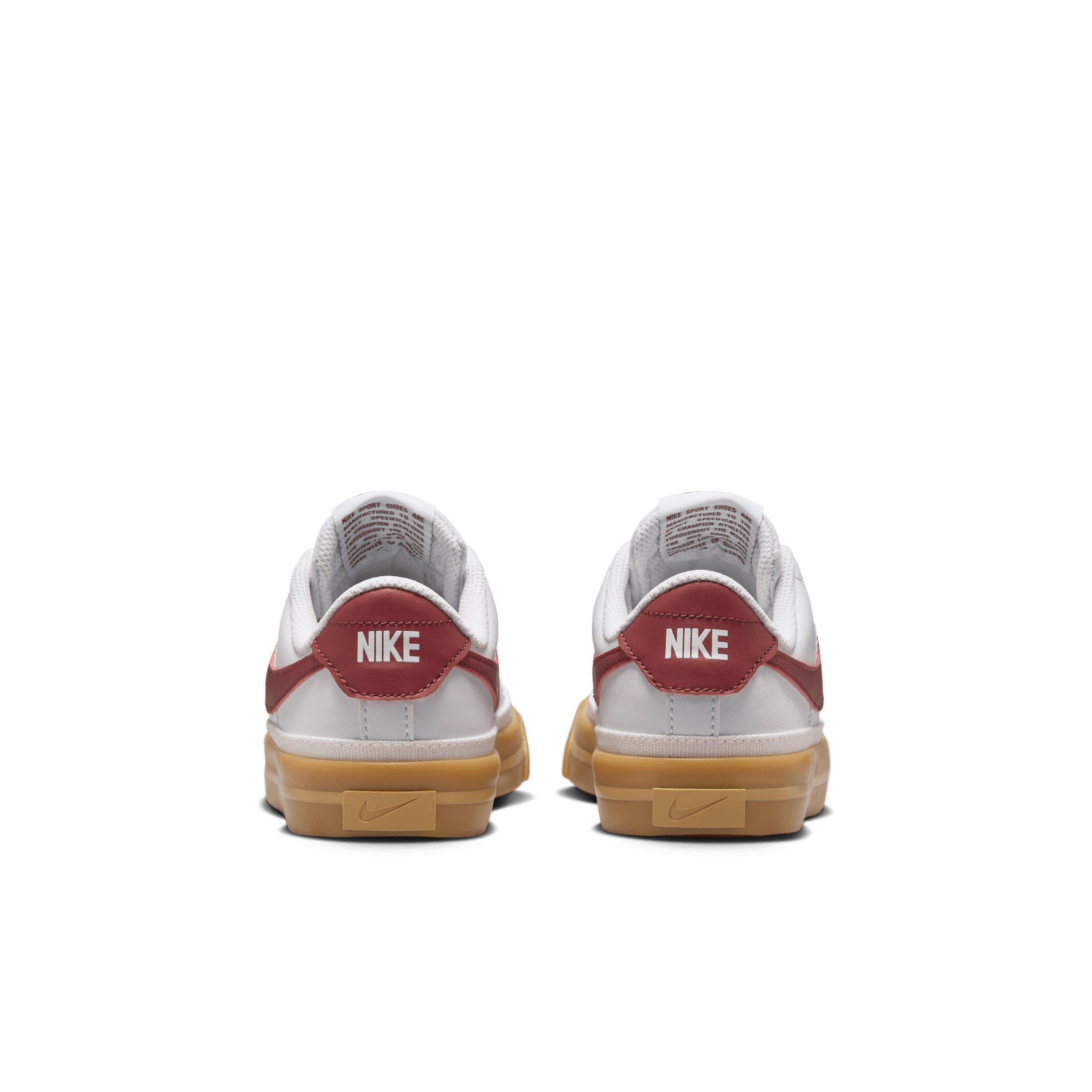 Nike Court Legacy Grade School Boys' "White/Gum Yellow/Team Red" Shoe