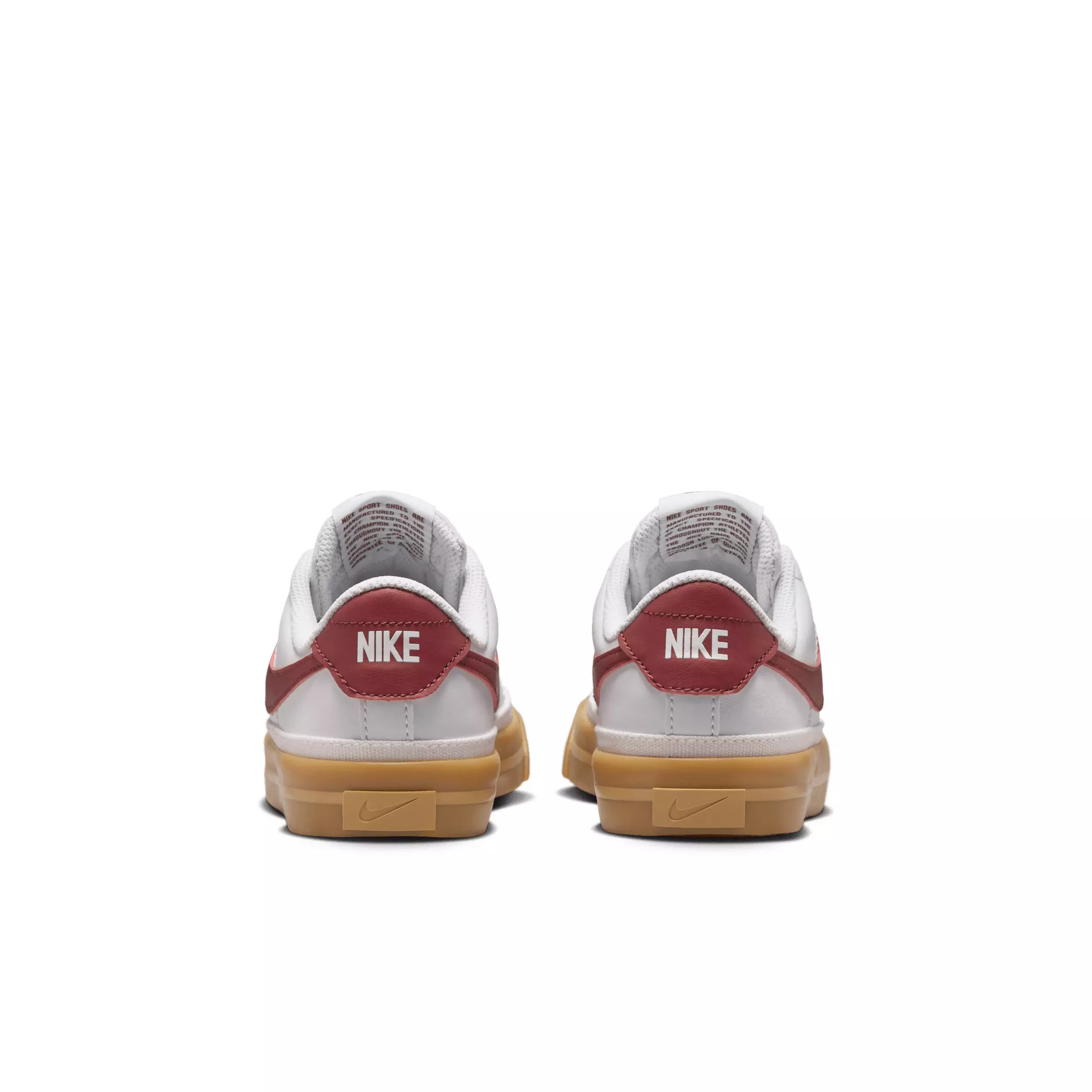 Nike Court Legacy "White/Gum Yellow/Team Red" Grade School Boys' Shoe - WHITE/GUM YELLOW/RED