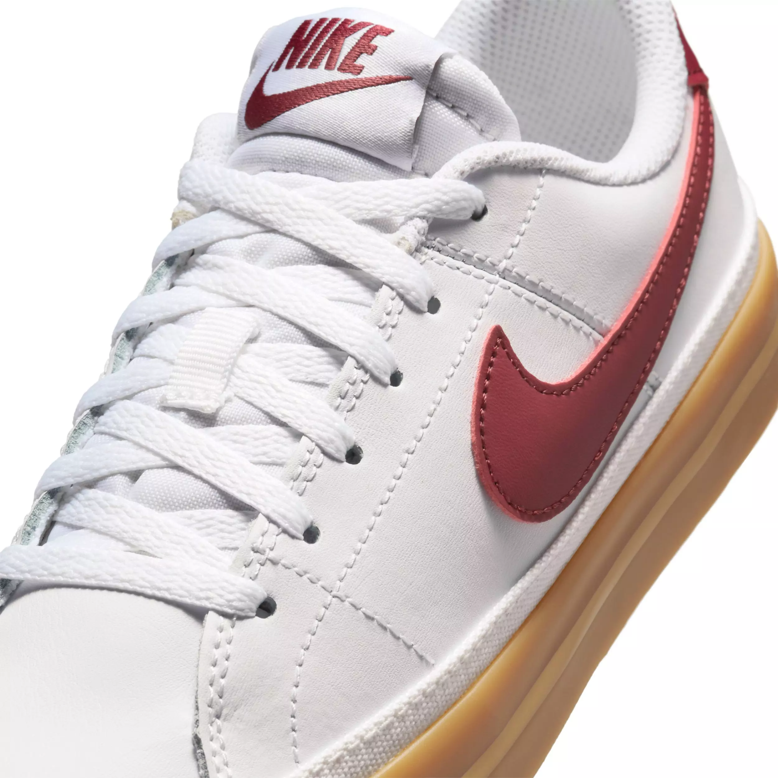Nike Court Legacy "White/Gum Yellow/Team Red" Grade School Boys' Shoe - WHITE/GUM YELLOW/RED