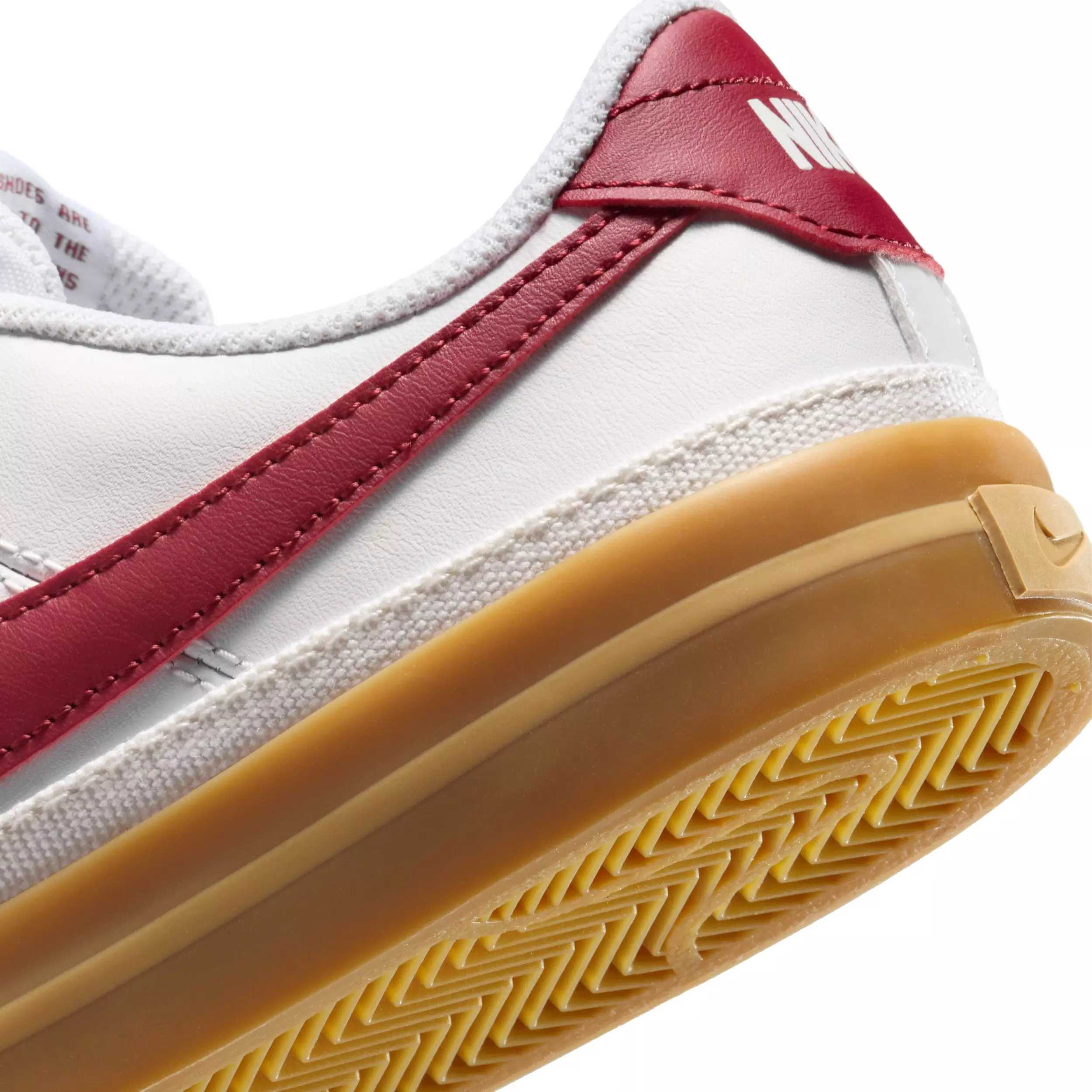 Nike Court Legacy "White/Gum Yellow/Team Red" Grade School Boys' Shoe - WHITE/GUM YELLOW/RED