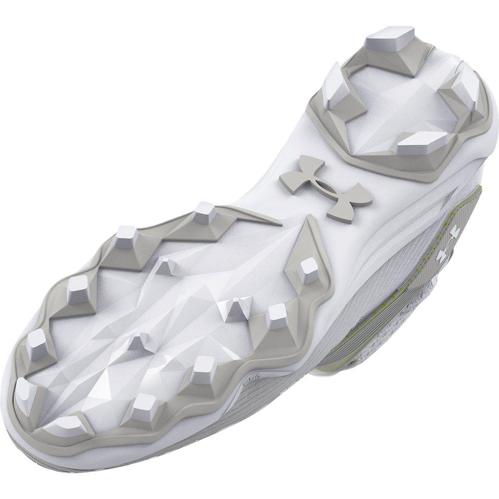 White and silver outlet under armour highlight cleats