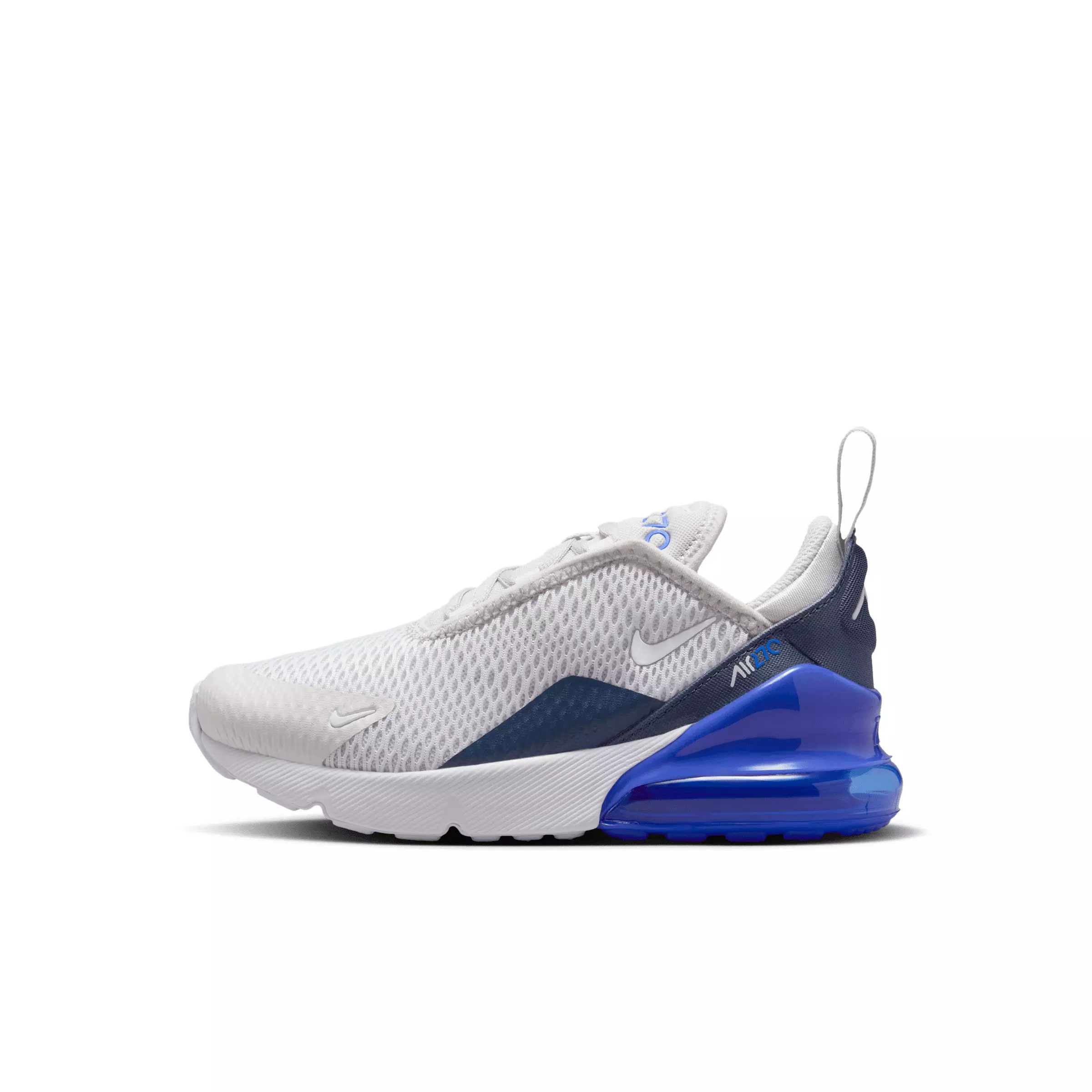 Nike Air Max 270 "Vast Grey/Hyper Royal/Thunder Blue/White" Preschool Boys' Shoe - GREY/ROYAL/BLUE/WHITE