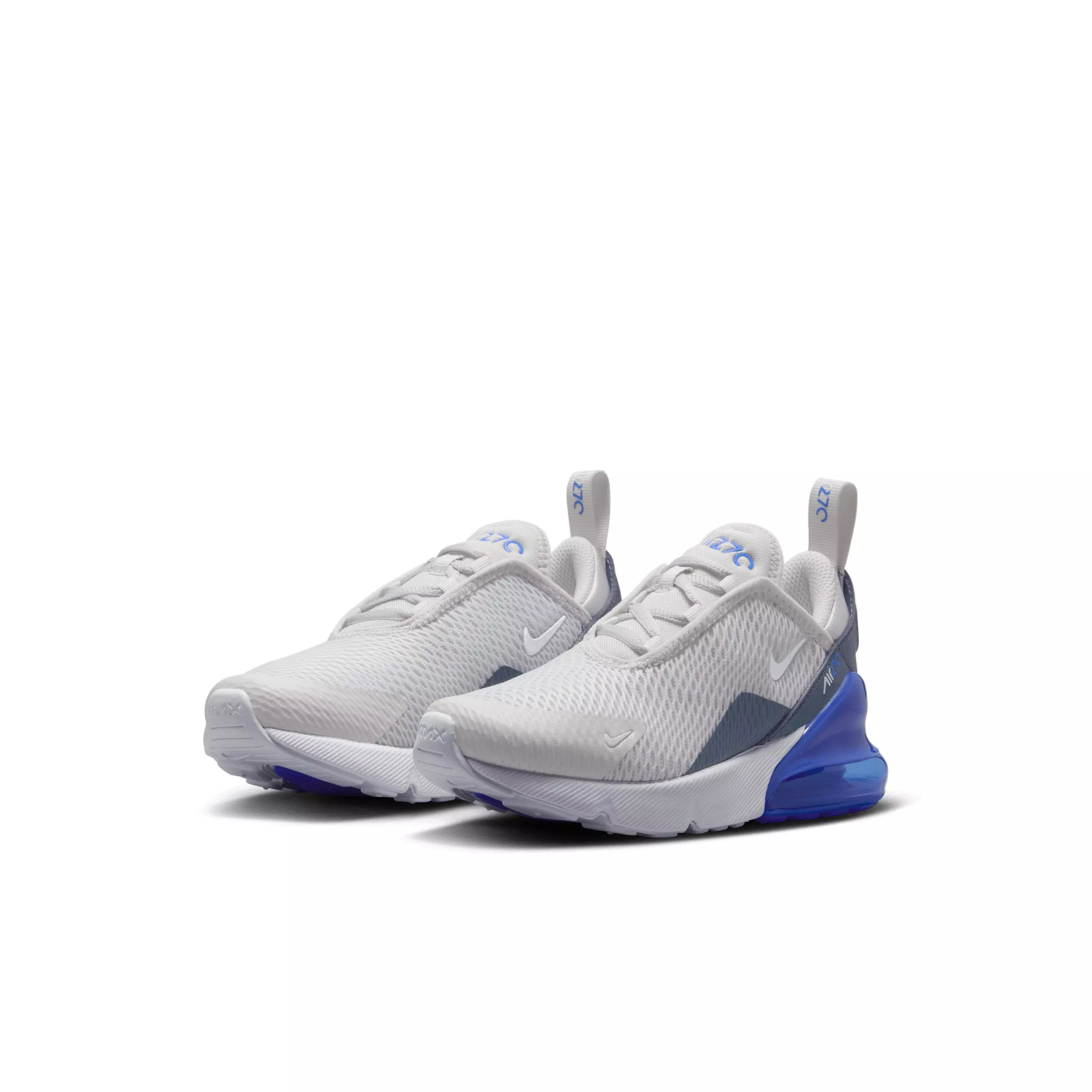 Nike Air Max 270 "Vast Grey/Hyper Royal/Thunder Blue/White" Preschool Boys' Shoe - GREY/ROYAL/BLUE/WHITE