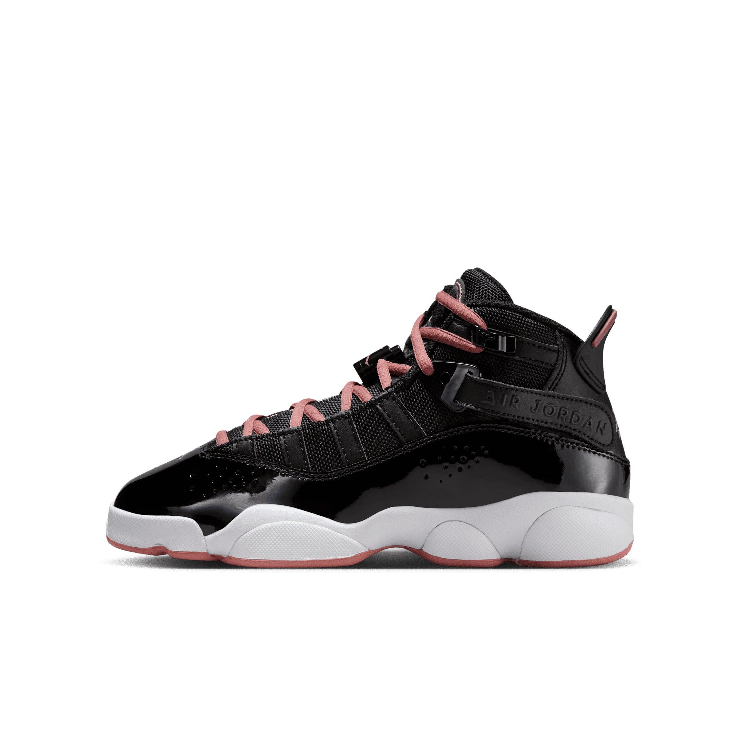 Jordan 6 Rings Grade School Girls' "Black/White/Anthracite/Rust Pink" Shoe