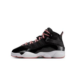 Jordan 6 Rings "Black/White/Anthracite/Rust Pink" Grade School Girls' Shoe