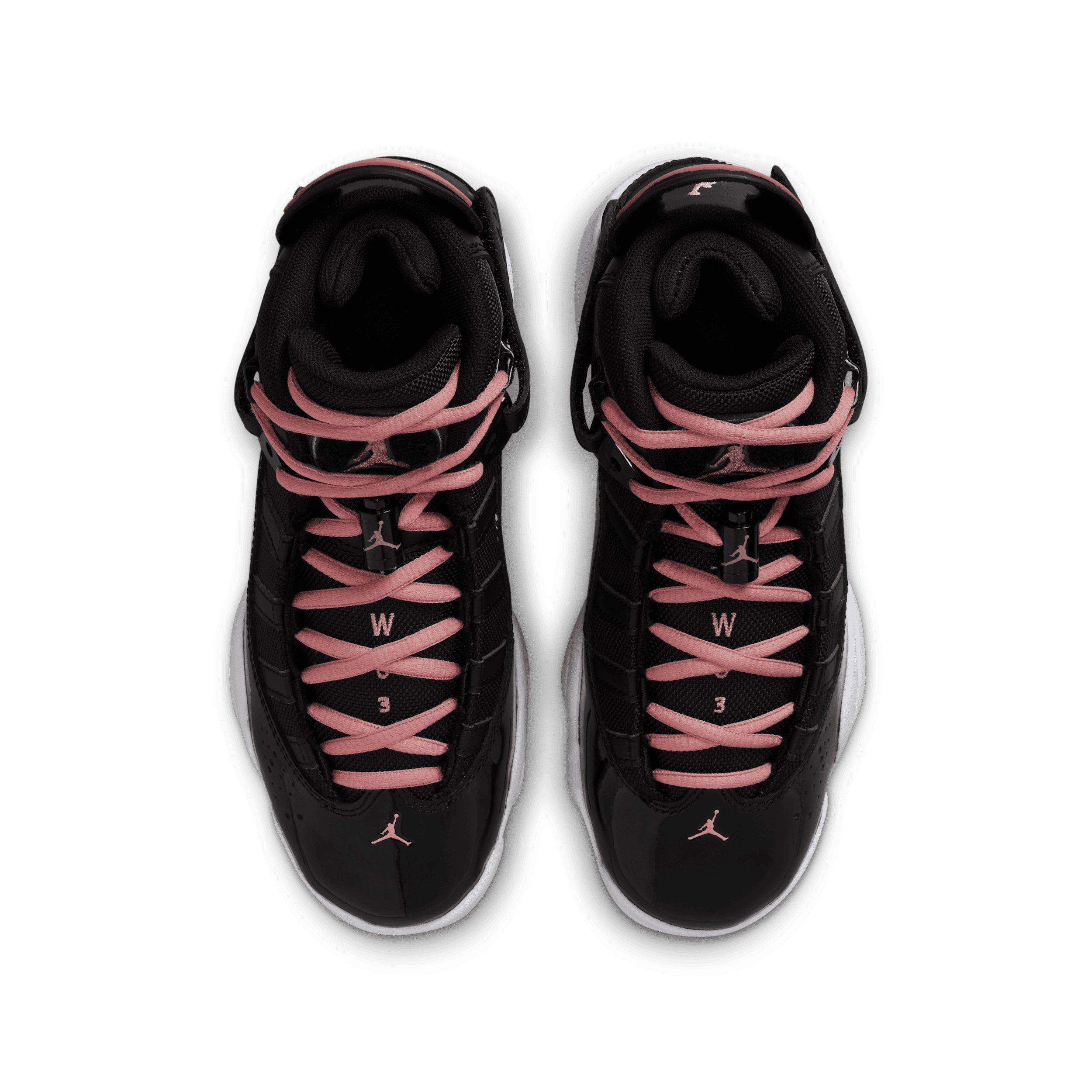 Jordan 6 Rings Grade School Girls' "Black/White/Anthracite/Rust Pink" Shoe
