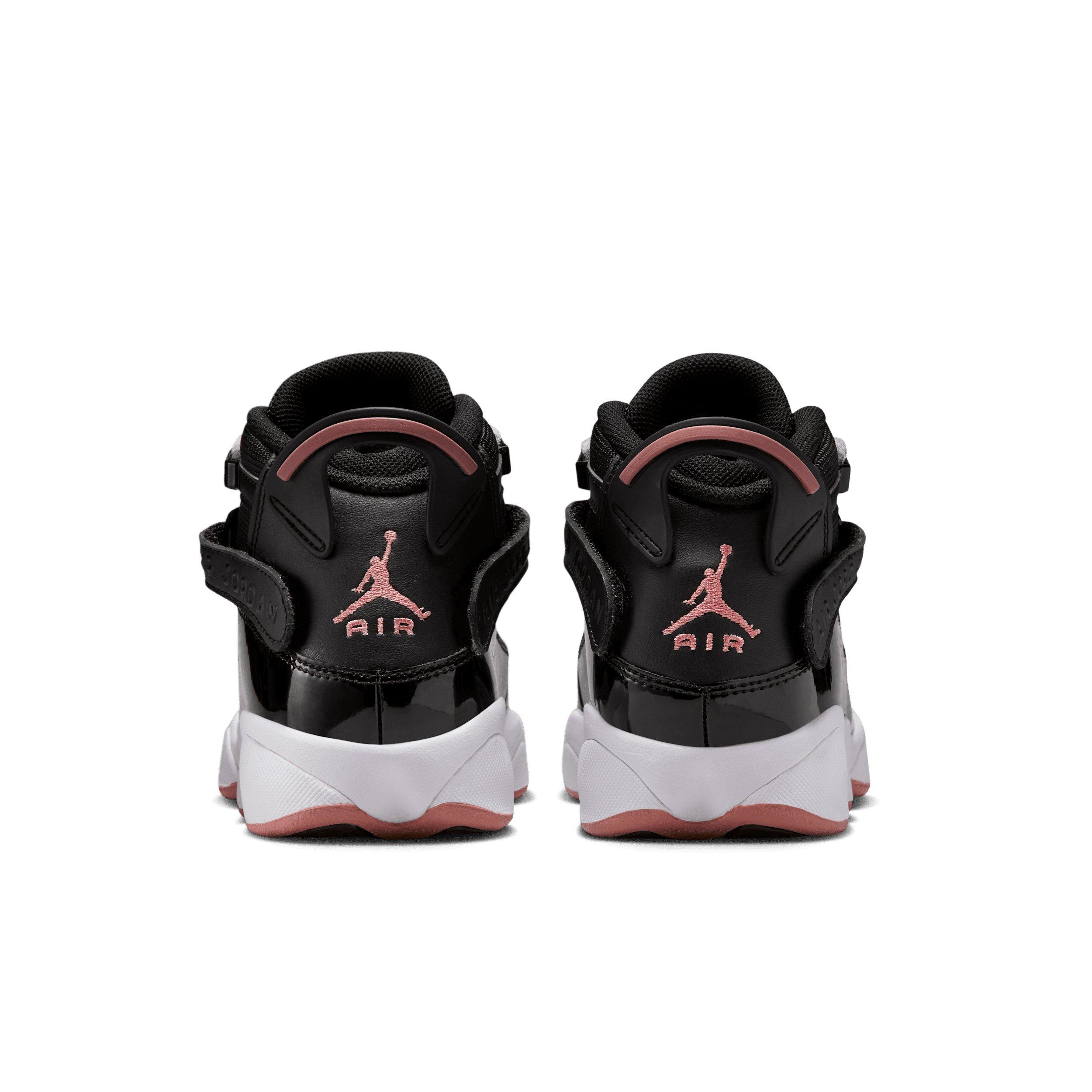 Jordan 6 Rings Grade School Girls' "Black/White/Anthracite/Rust Pink" Shoe