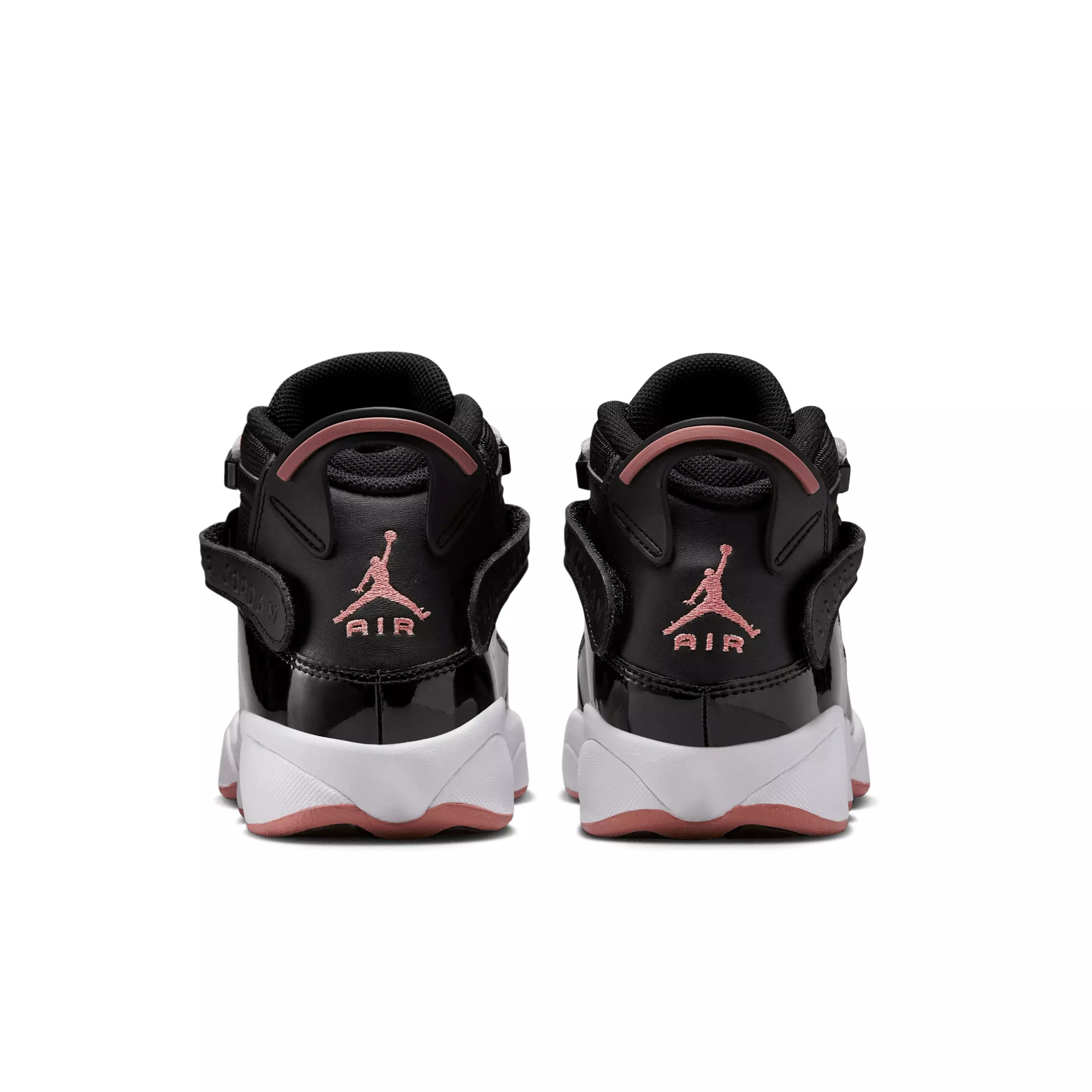 Jordan 6 Rings "Black/White/Anthracite/Rust Pink" Grade School Girls' Shoe - BLACK/WHITE/ANTHRACITE/PINK