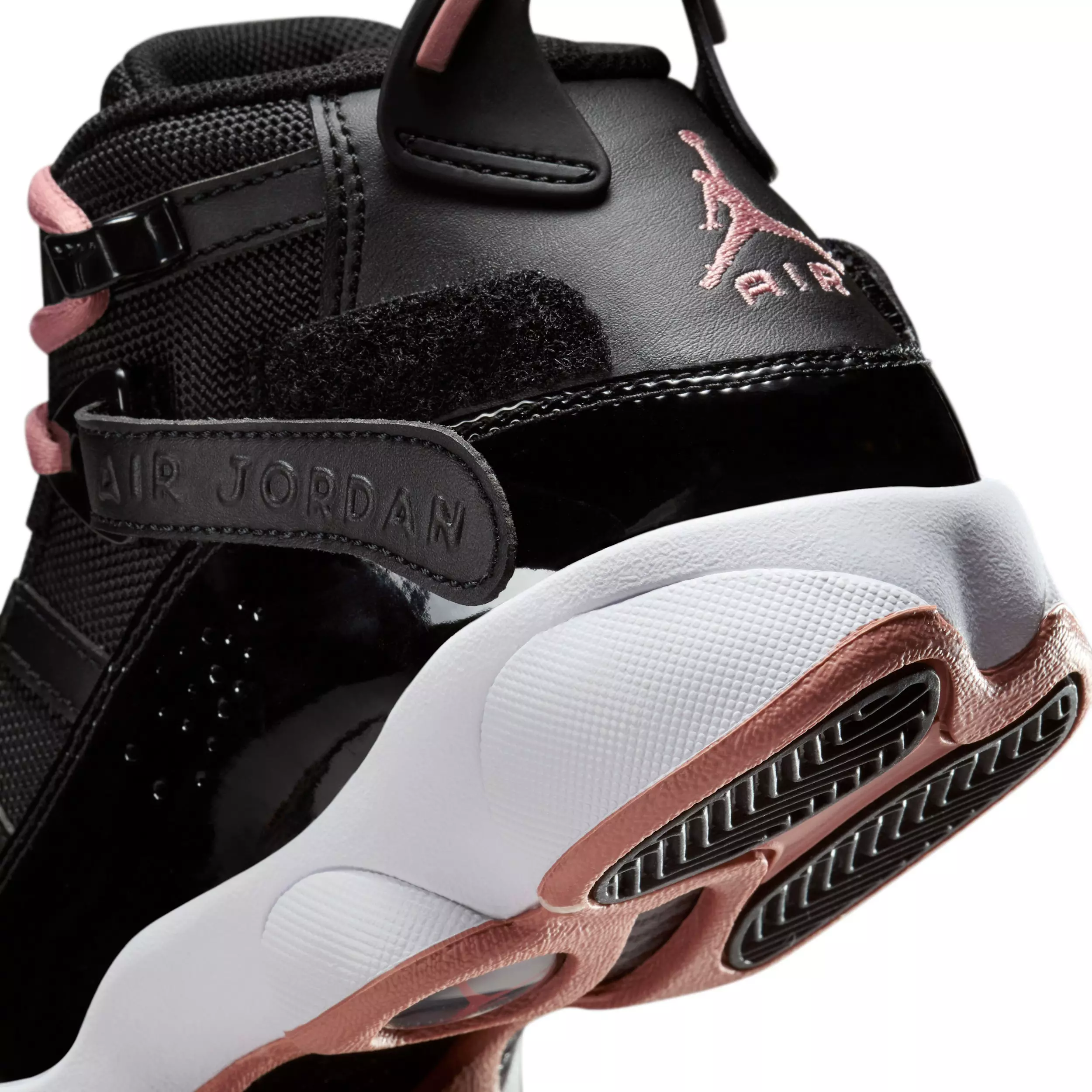 Jordan 6 Rings "Black/White/Anthracite/Rust Pink" Grade School Girls' Shoe - BLACK/WHITE/ANTHRACITE/PINK