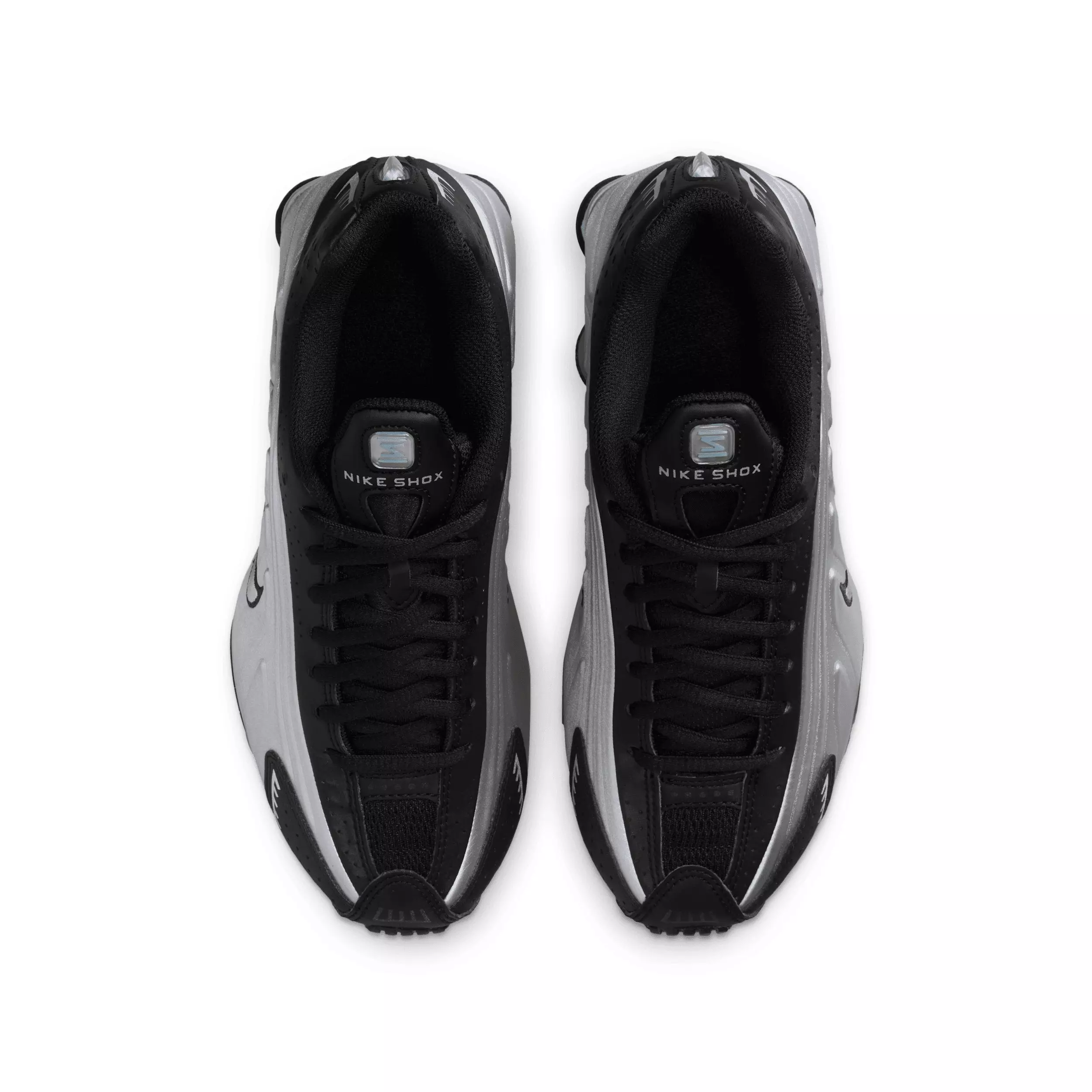 Nike Shox R4 "Metallic Silver/Black/Psychic Blue/Metallic Silver" Grade School Boys' Shoe - SILVER/BLACK/BLUE/SILVER