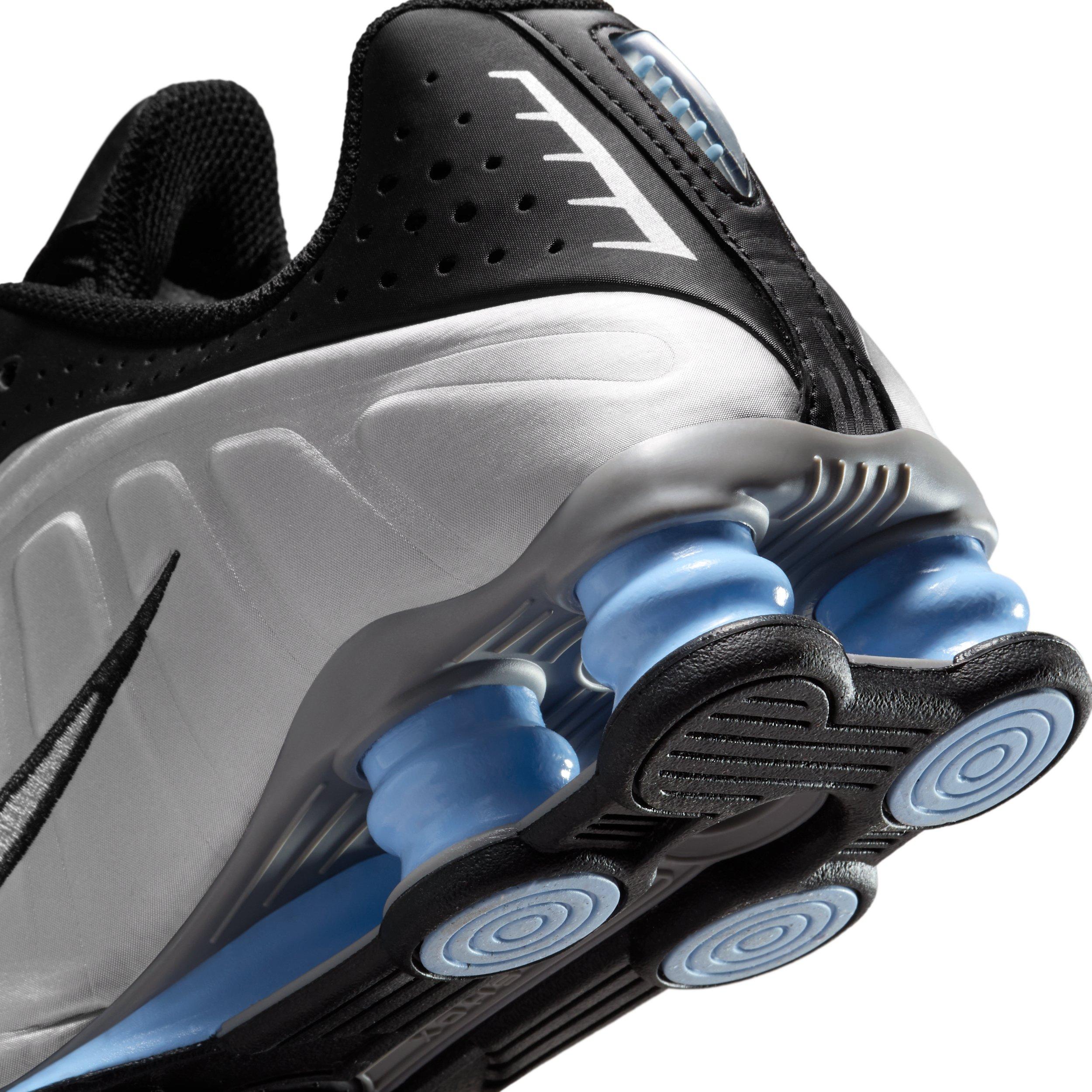 Nike Shox R4 Grade School Boys' "Metallic Silver/Black/Psychic Blue/Metallic Silver" Shoe