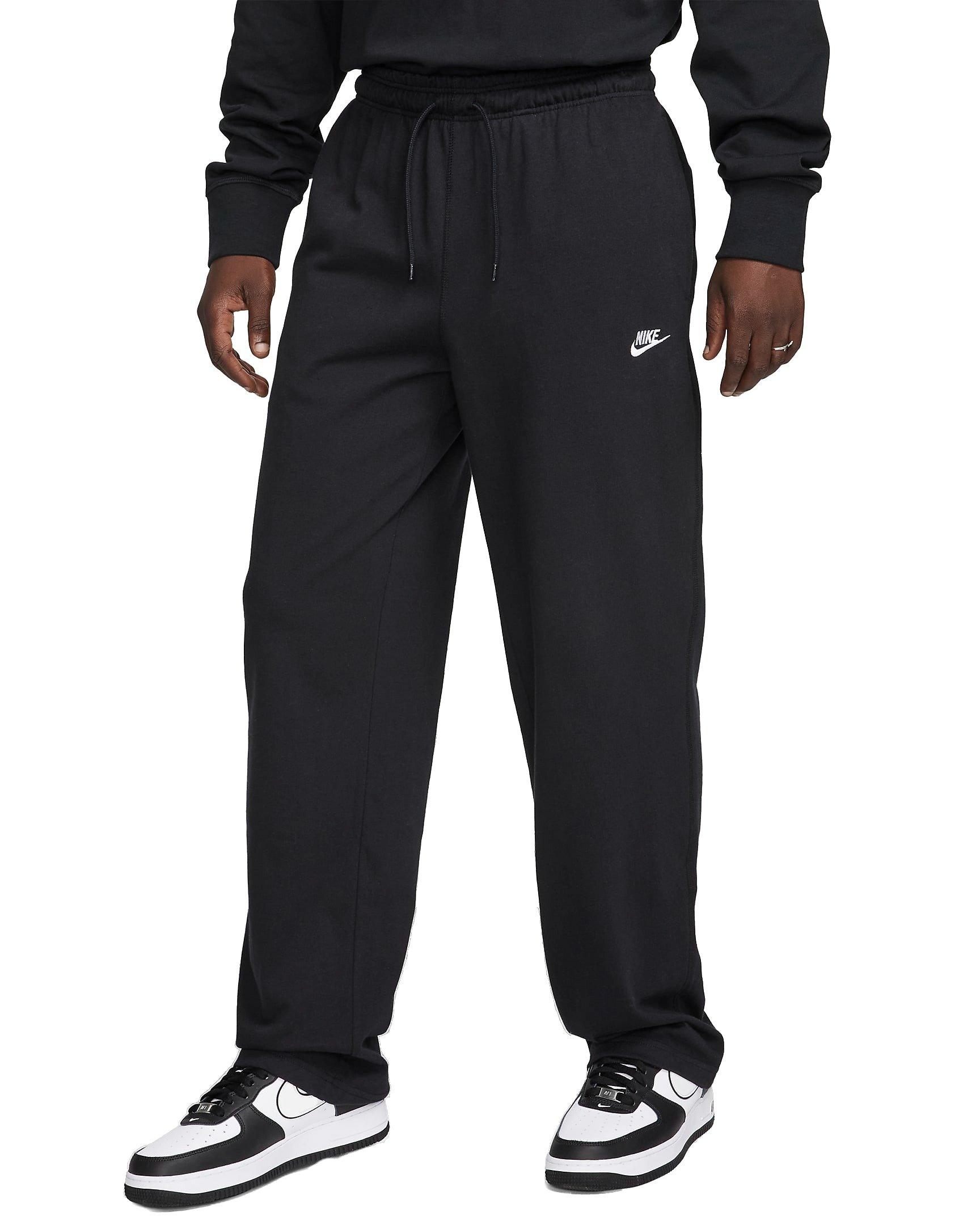Nike Men's Sportswear Club Knit Open-Hem Pants - Black - BLACK Thumbnail View 1