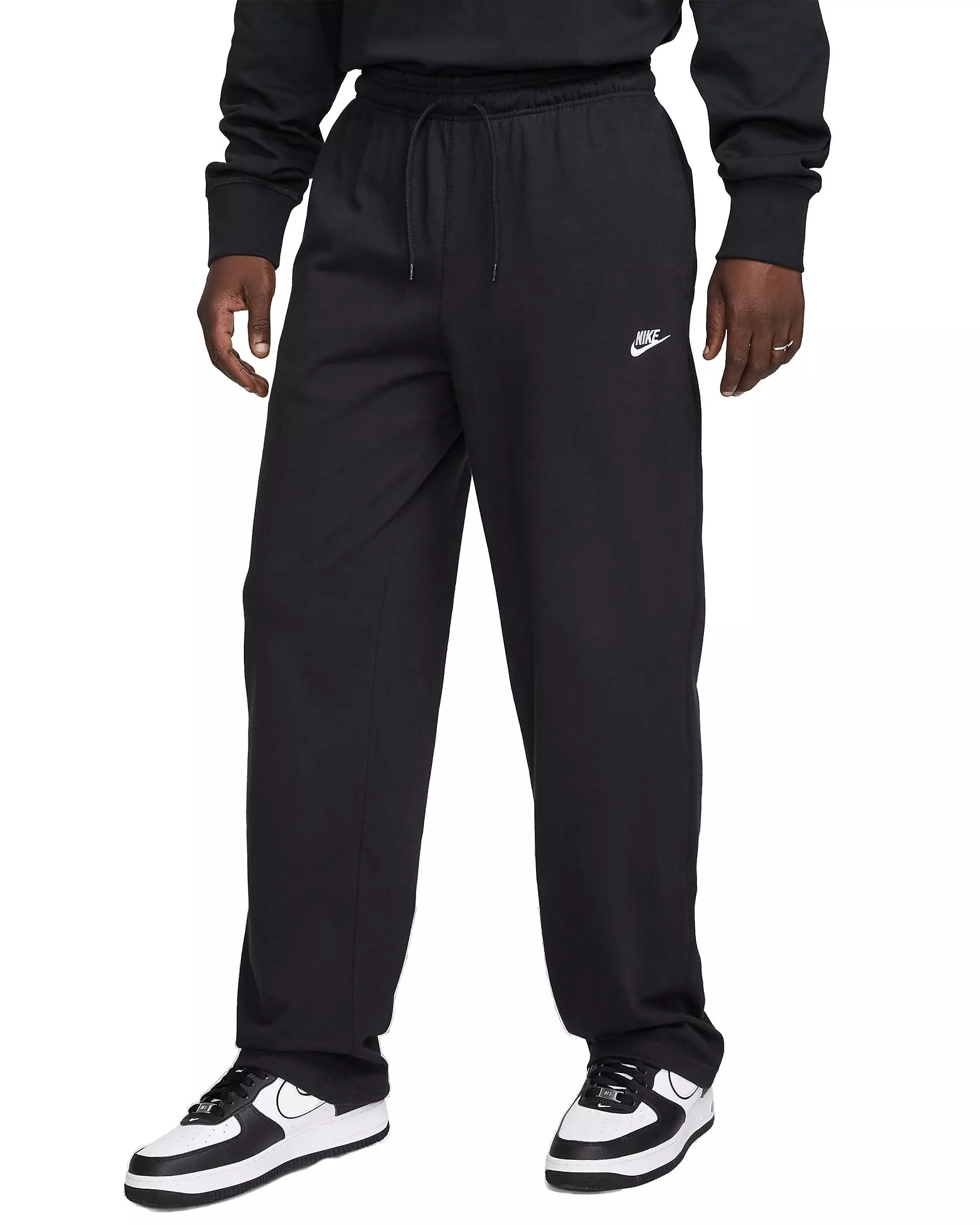 Nike Men's Sportswear Club Knit Open-Hem Pants - Black - BLACK