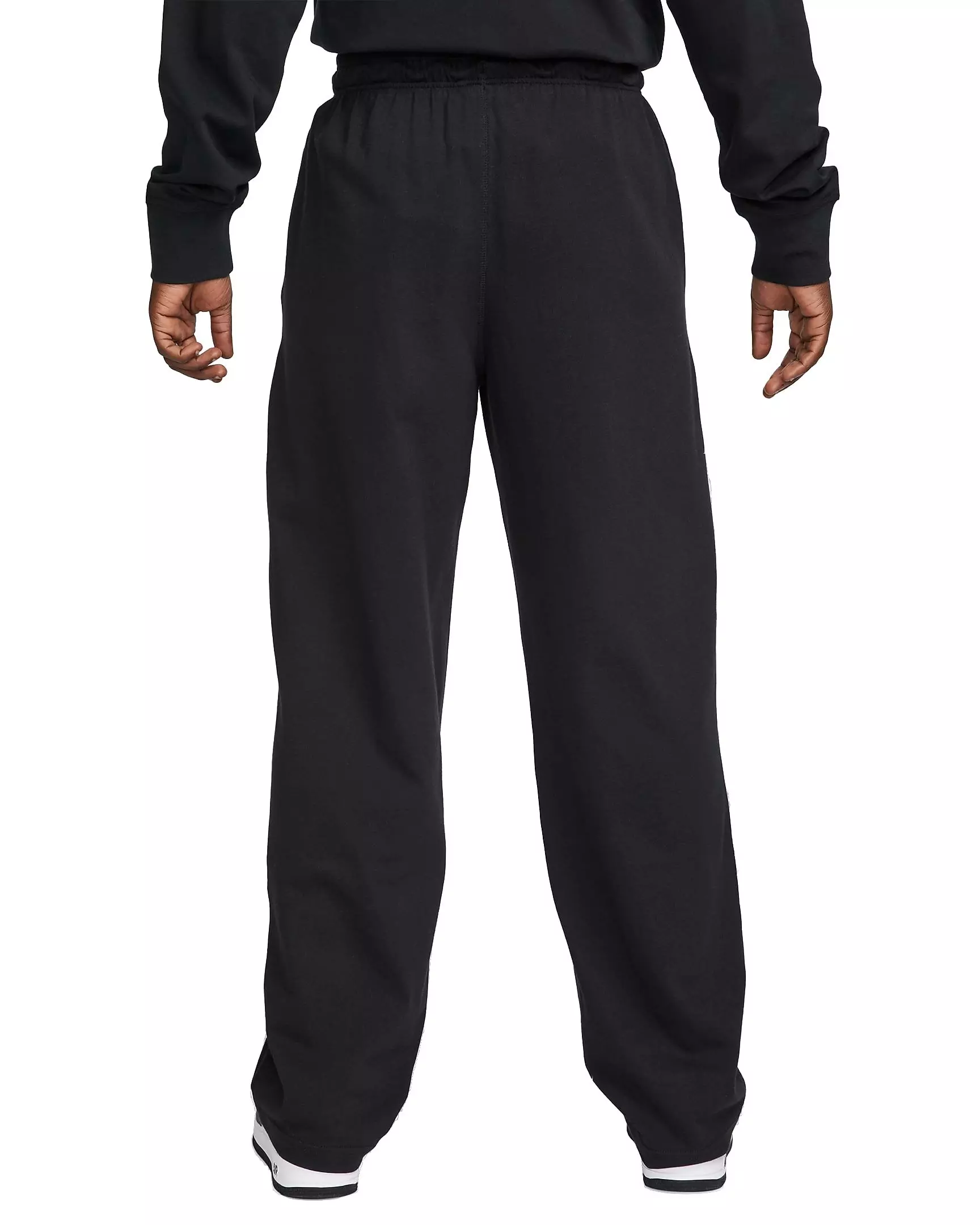 Nike Men's Sportswear Club Knit Open-Hem Pants-Black - BLACK