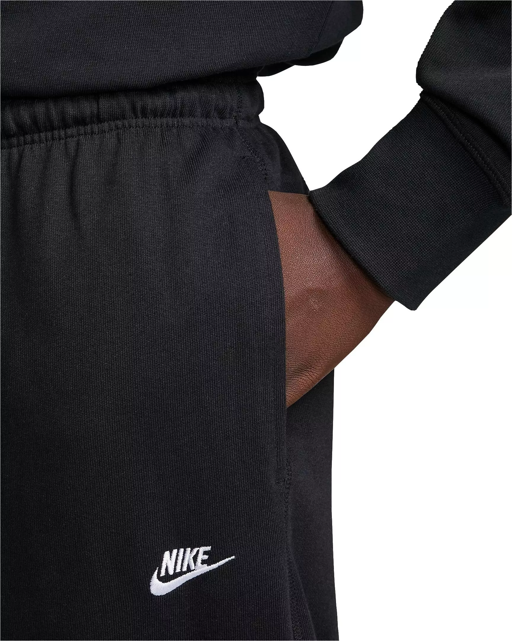 Nike Men's Sportswear Club Knit Open-Hem Pants-Black - BLACK
