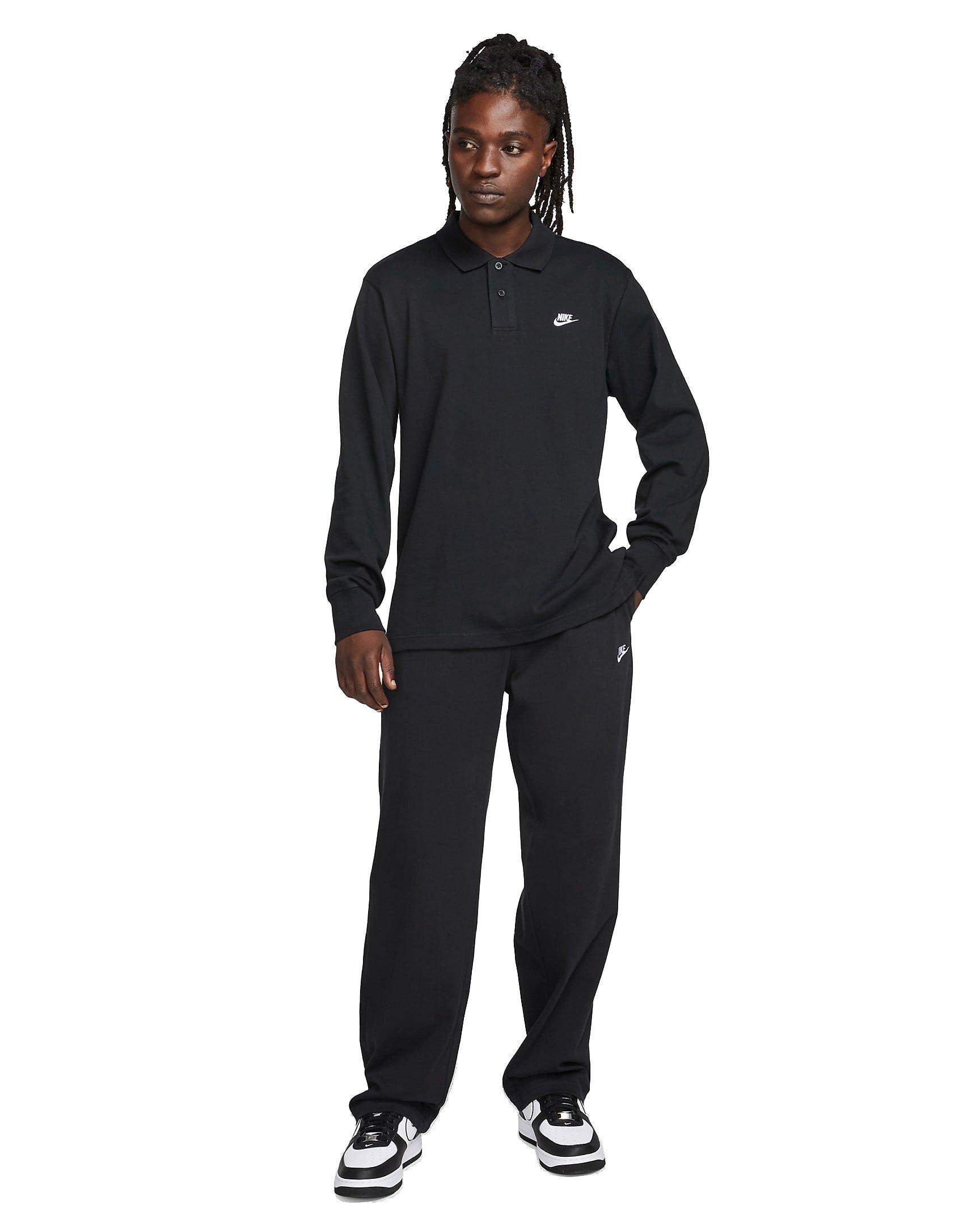 Nike Men's Sportswear Club Knit Open-Hem Pants-Black - BLACK Thumbnail View 4