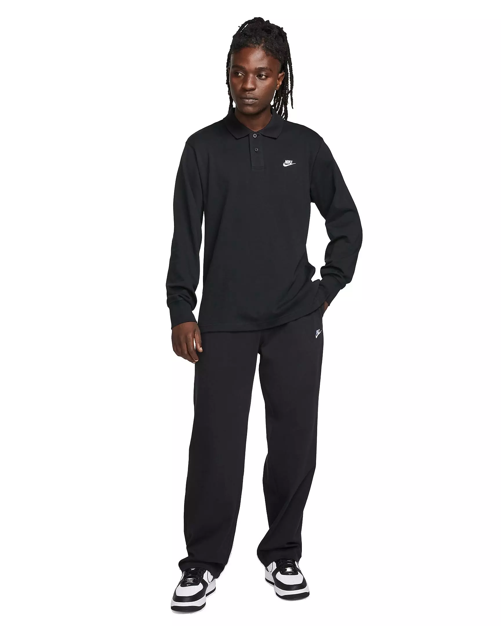 Nike Men's Sportswear Club Knit Open-Hem Pants-Black - BLACK