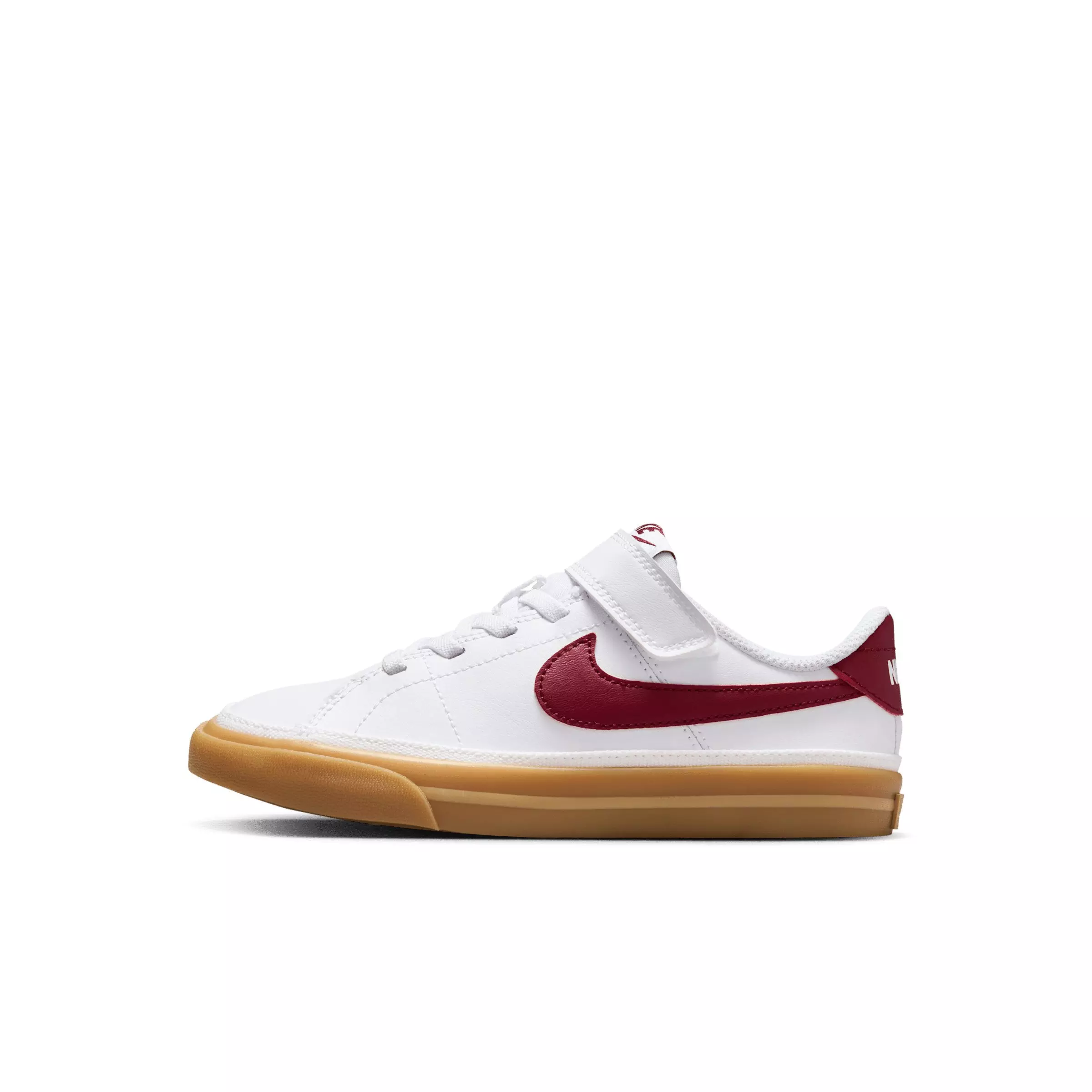 Nike Court Legacy "White/Gum Yellow/Team Red" Preschool Boys' Shoe - WHITE/GUM YELLOW/RED