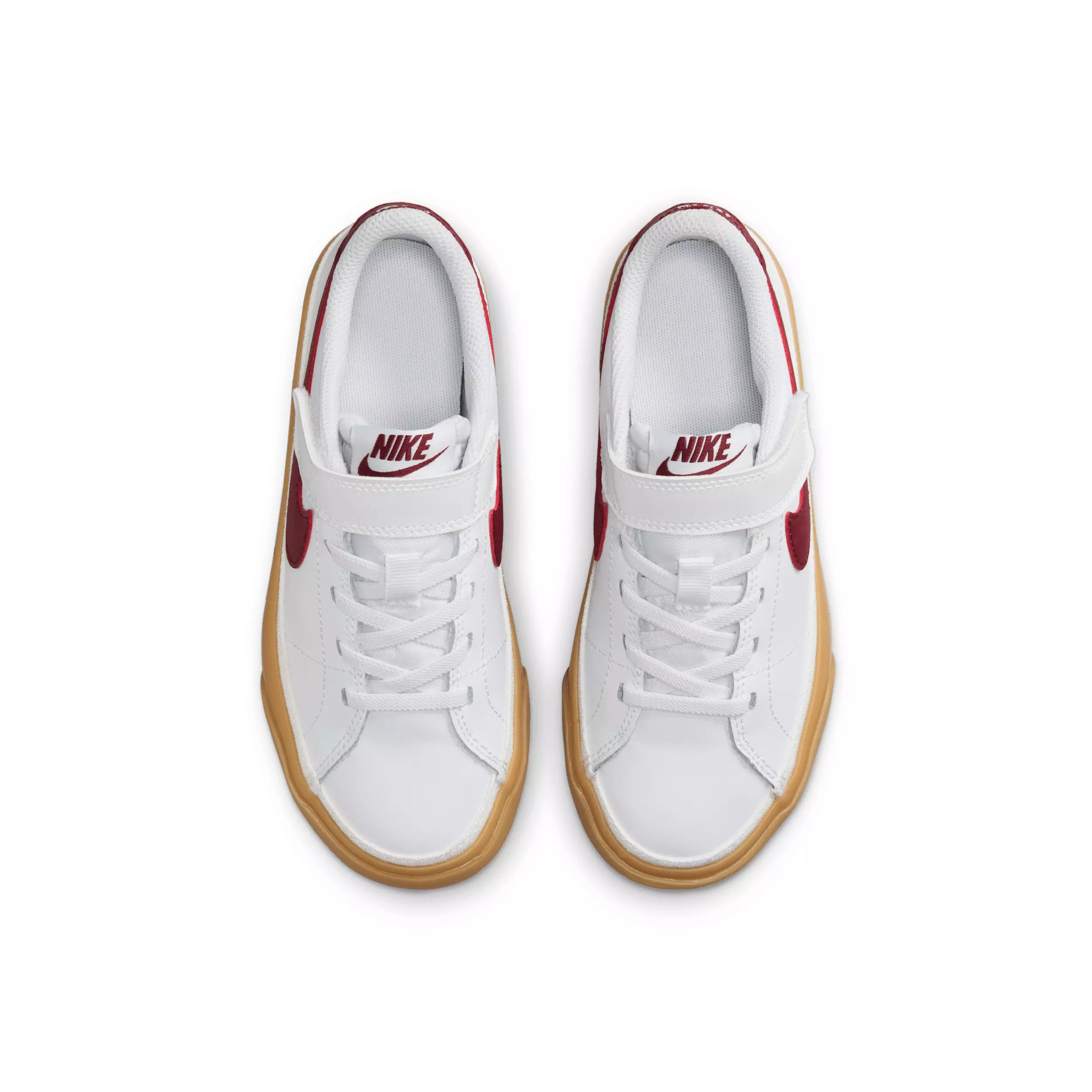 Nike Court Legacy "White/Gum Yellow/Team Red" Preschool Boys' Shoe - WHITE/GUM YELLOW/RED
