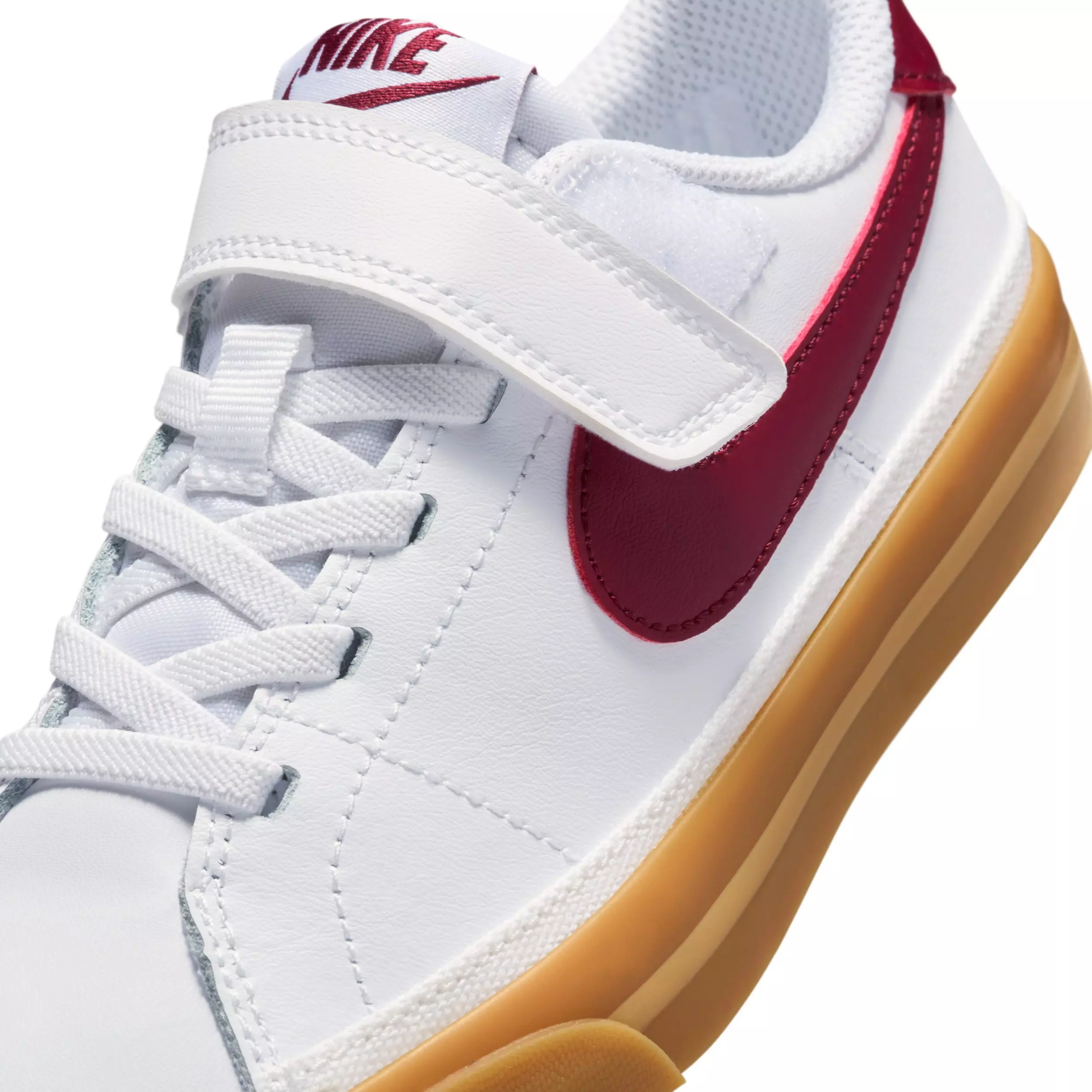 Nike Court Legacy "White/Gum Yellow/Team Red" Preschool Boys' Shoe - WHITE/GUM YELLOW/RED