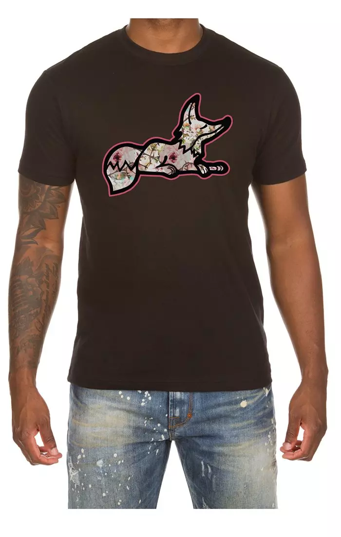 AKOO Men's Floral Snobby Short Sleeve Graphic Tee - BLACK