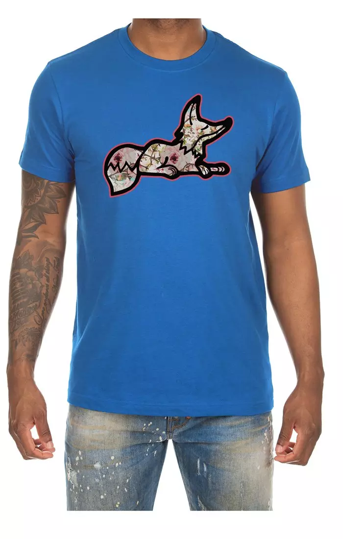 AKOO Men's Floral Snobby Short Sleeve Graphic Tee - BLUE