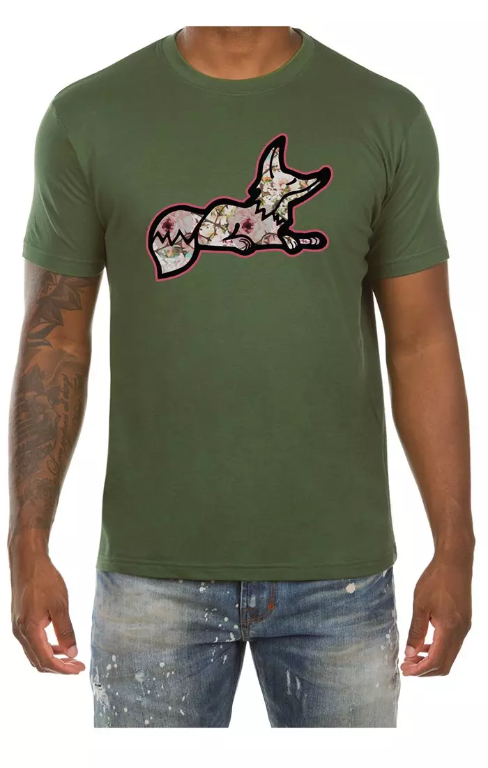 AKOO Men's Floral Snobby Short Sleeve Graphic Tee - GREEN