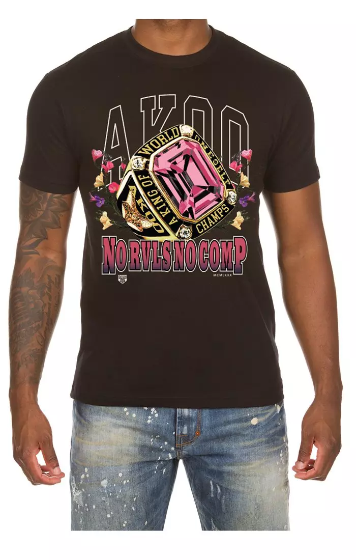 AKOO Men's World Champs Short Sleeve Graphic Tee - BLACK
