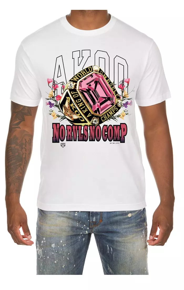 AKOO Men's World Champs Short Sleeve Graphic Tee - WHITE