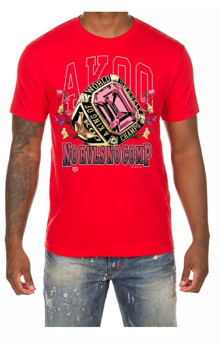 AKOO Men's World Champs Short Sleeve Graphic Tee - RED