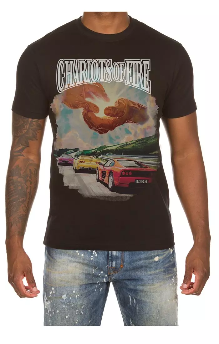 AKOO Men's Chariots Short Sleeve Graphic Tee - BLACK