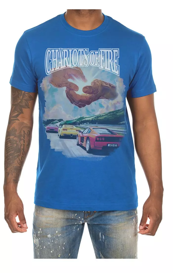 AKOO Men's Chariots Short Sleeve Graphic Tee - BLUE