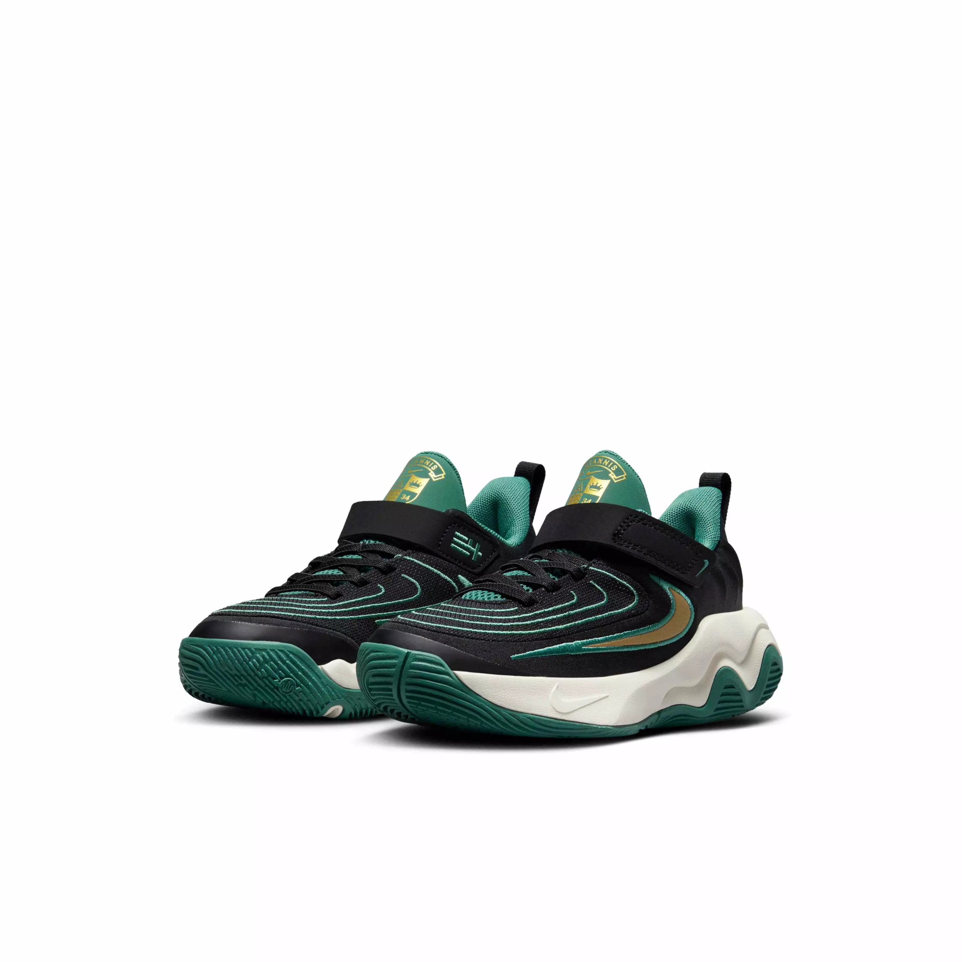 Nike Giannis Immortality 4 "Black/Bicoastal/Pale Ivory/Gold" Preschool Boys' Basketball Shoe - BLACK/BICOASTAL/IVORY/GOLD