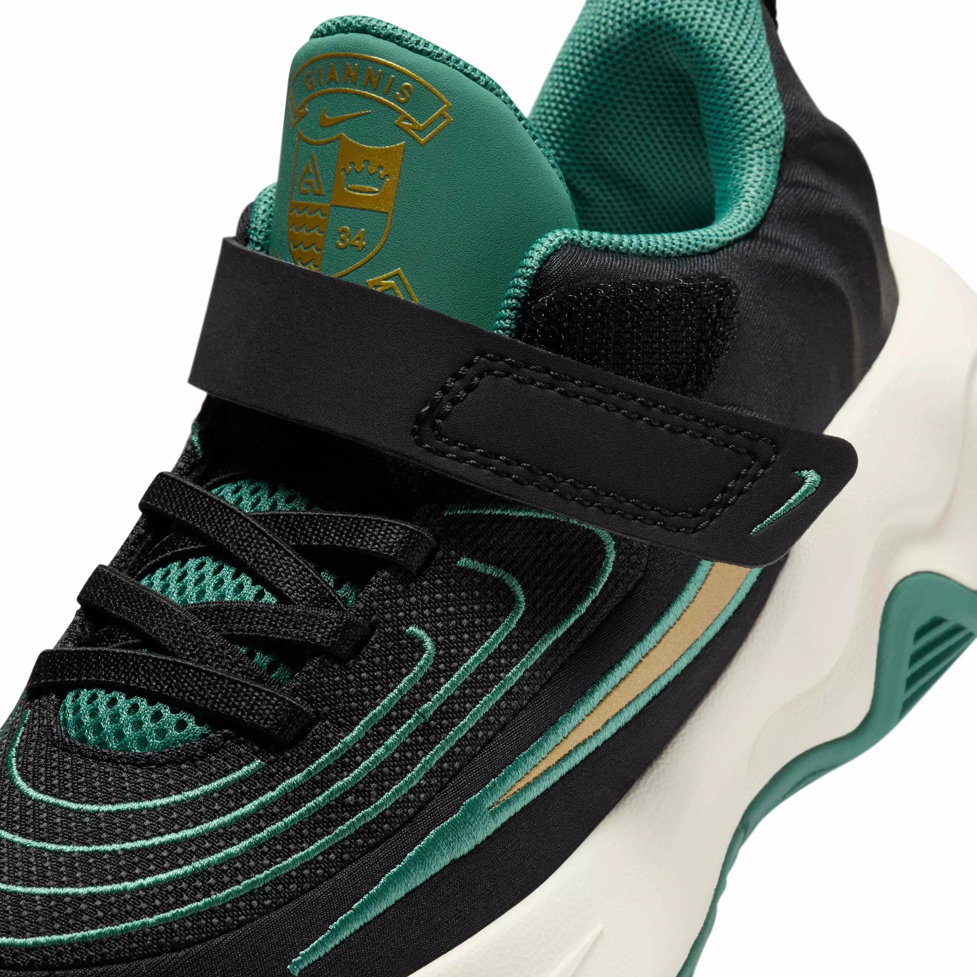 Nike Giannis Immortality 4 "Black/Bicoastal/Pale Ivory/Gold" Preschool Boys' Basketball Shoe - BLACK/BICOASTAL/IVORY/GOLD