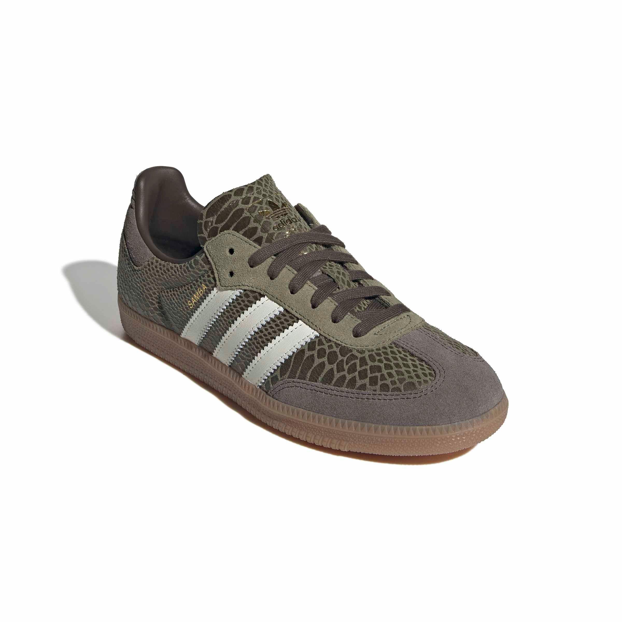 adidas Originals Samba OG "Focus Olive/Off White/Gum 4" Men's Shoe - OLIVE/OFF WHITE/GUM Thumbnail View 3