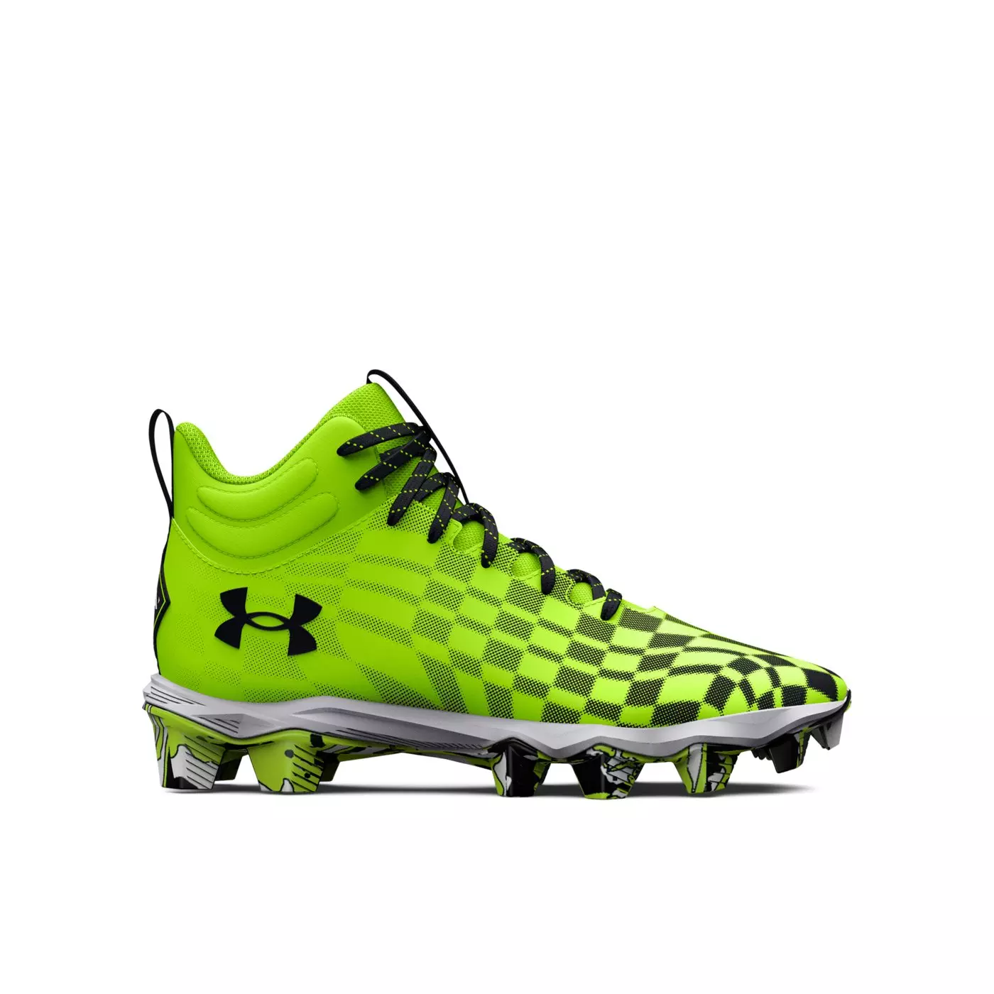 Under Armour Spotlight Franchise 3 RM AA Jr. "Lime Surge/White" Grade School Boys' Football Cleat - LIME/WHITE