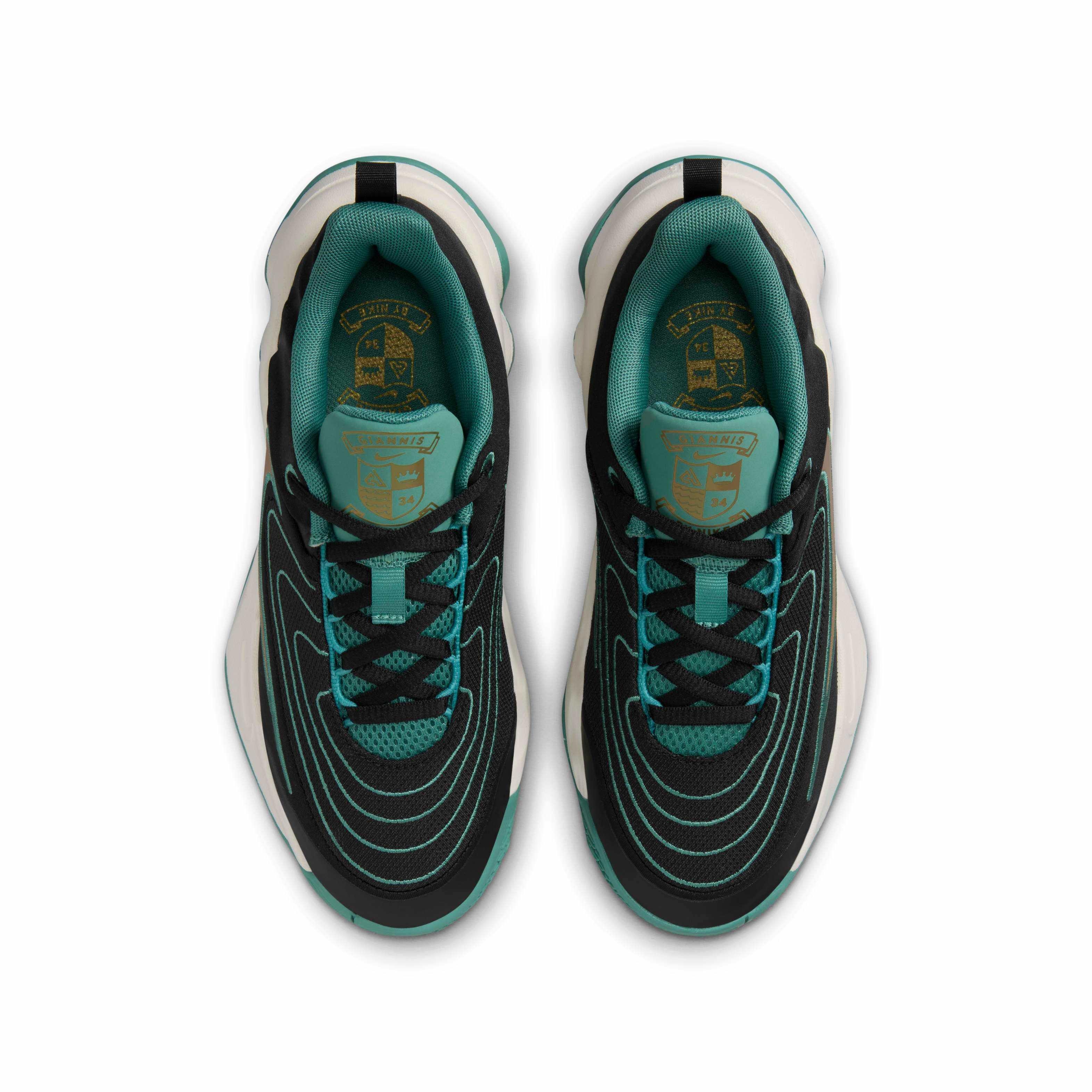 Nike Giannis Immortality 4 Grade School Boys' "Black/Bicoastal/Pale Ivory/Gold" Basketball Shoe